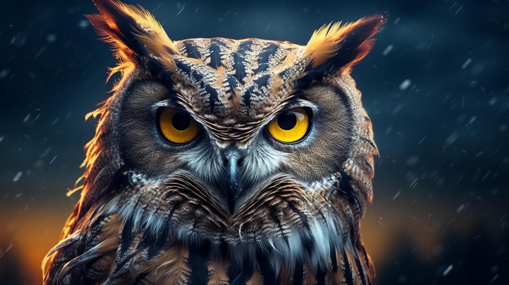 AI generated an owl is sitting on a branch in front of a sunset photo