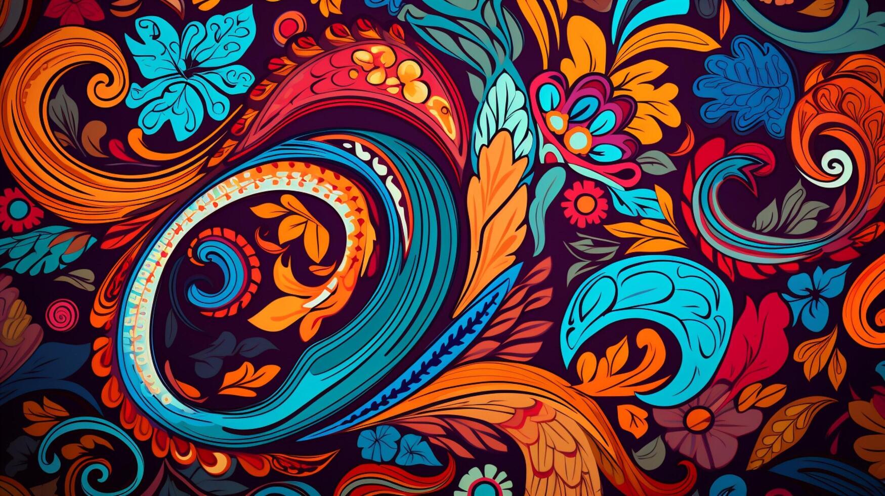 AI generated Paisley Background photo