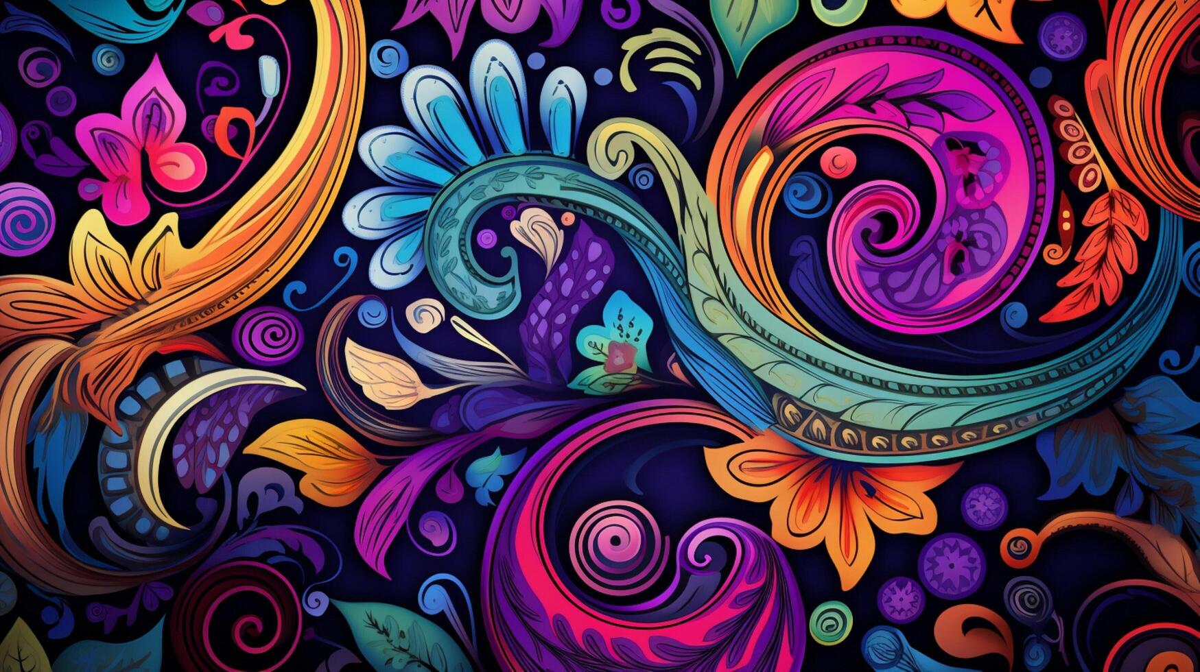 AI generated Paisley Background photo