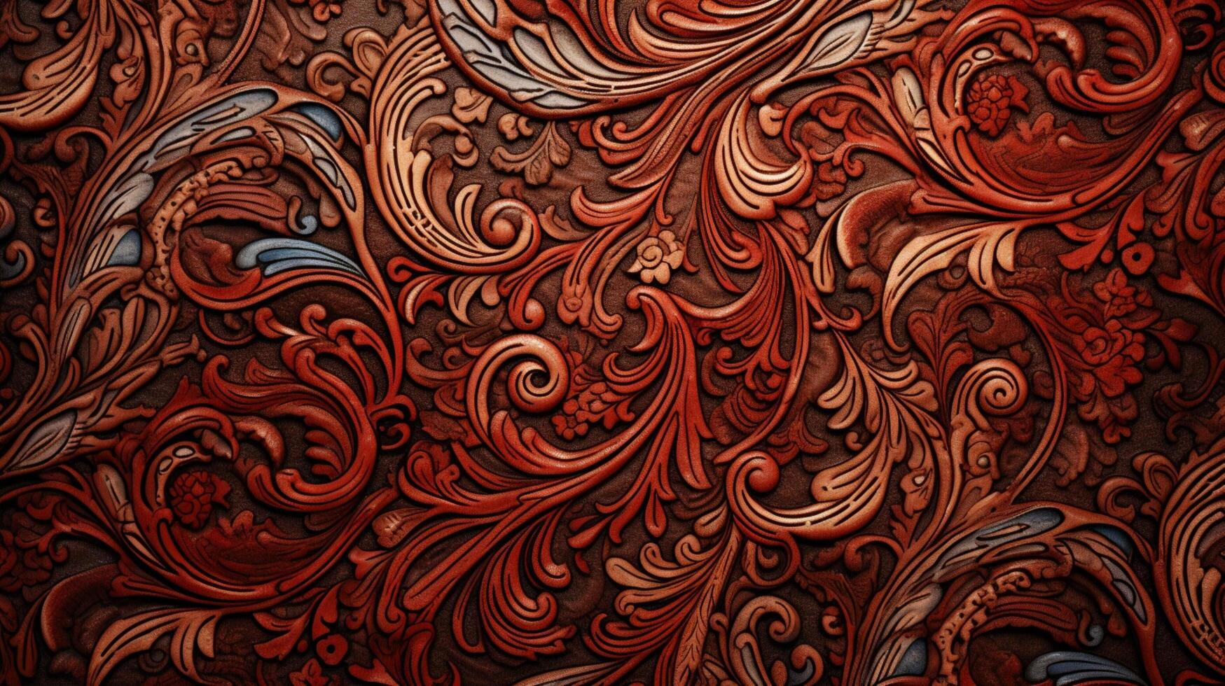 AI generated Paisley Herringbone Pattern Background photo