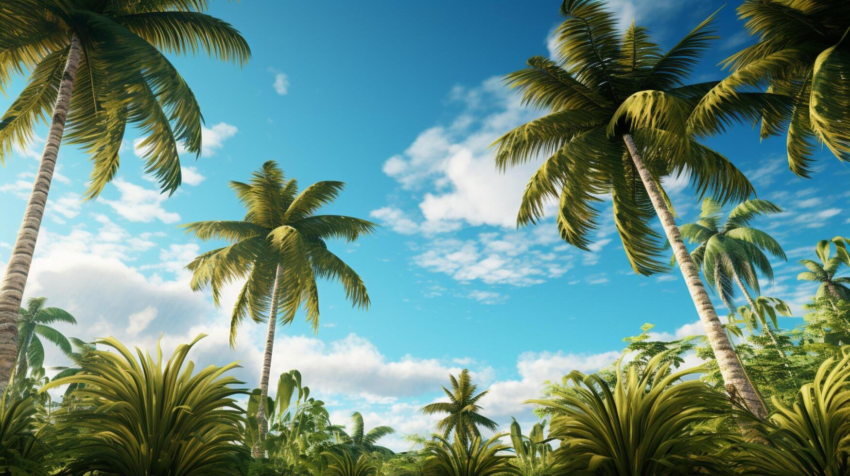 AI generated Palm Tree Background photo