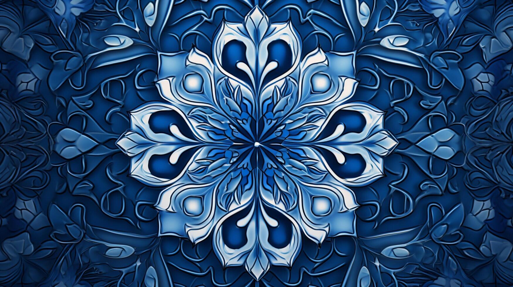 AI generated Paisley Moroccan Tile Pattern Background photo