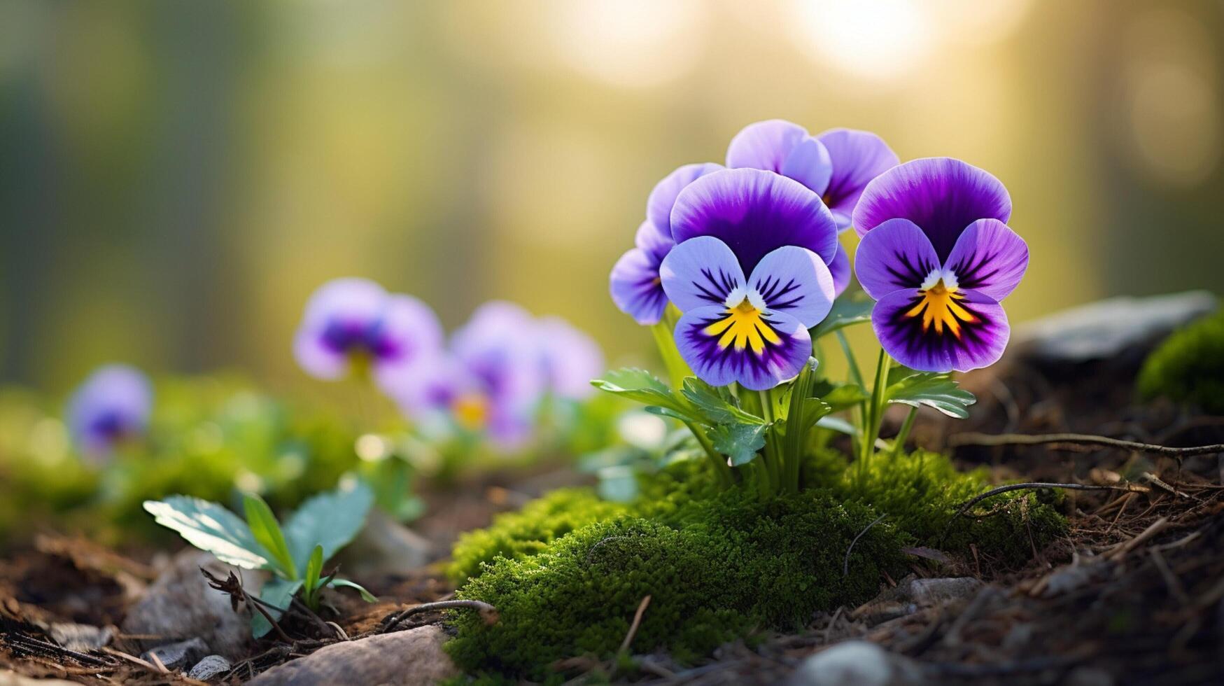 AI generated Pansy Power Background photo