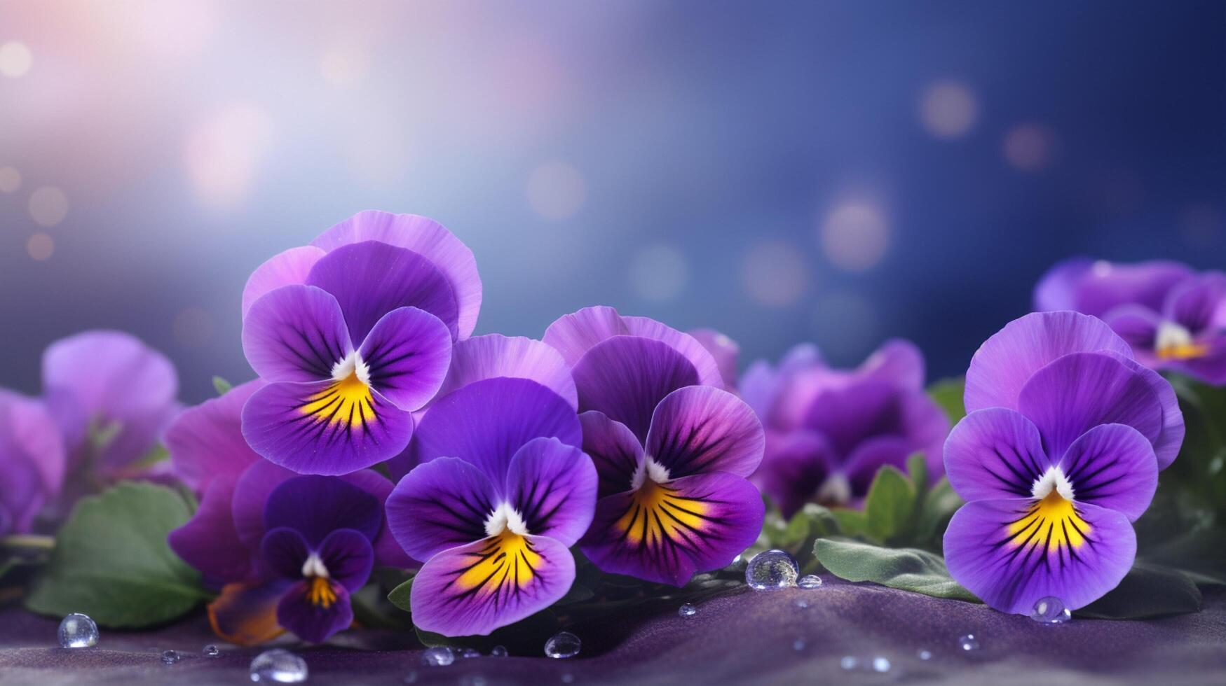 AI generated Pansy Power Background photo