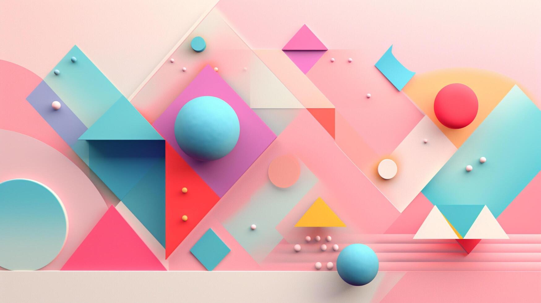 AI generated Pastel Collage of Geometric Elements Background photo