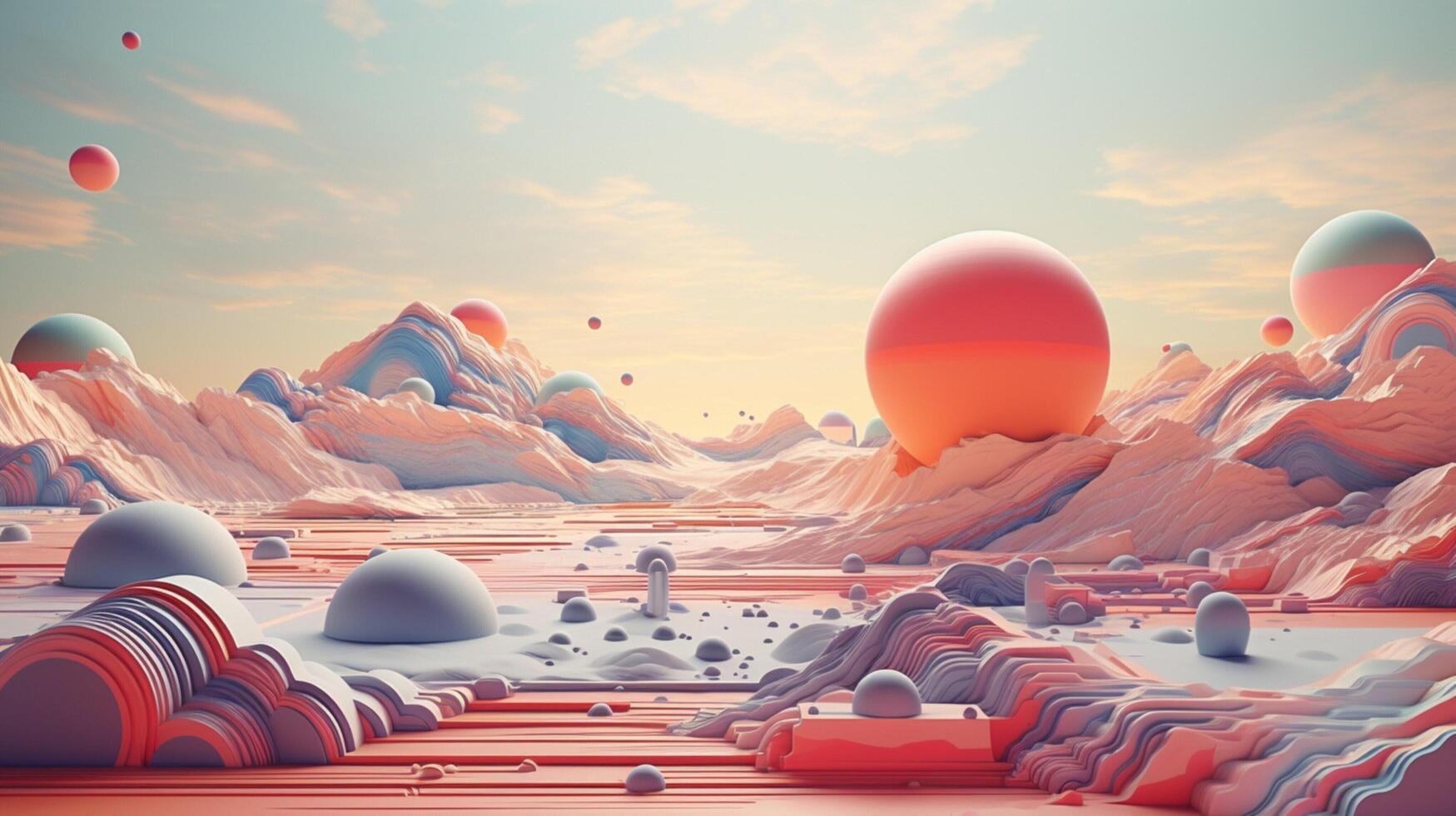 AI generated Pastel Collage of Futuristic Art Elements Background photo