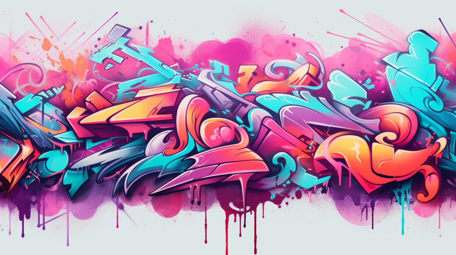 AI generated Pastel Collage of Graffiti Art Elements Background photo