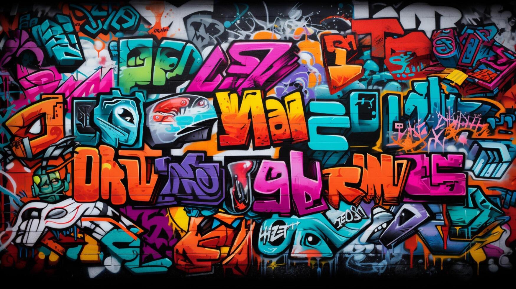 AI generated Pastel Collage of Graffiti Elements Background photo