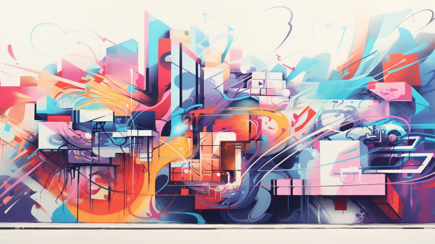 AI generated Pastel Collage of Urban Art Elements Background photo