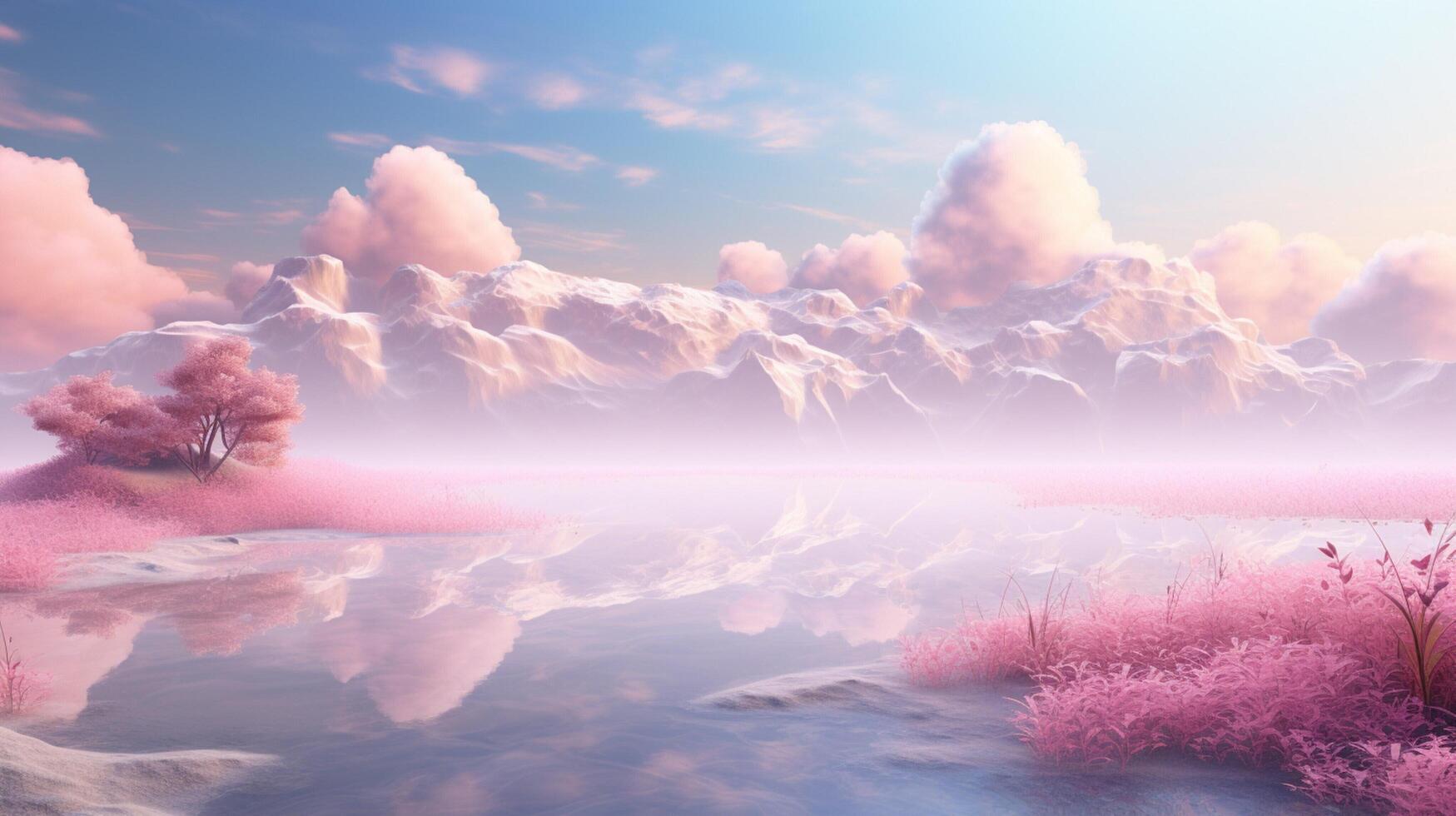 AI generated Pastel Landscape Background photo