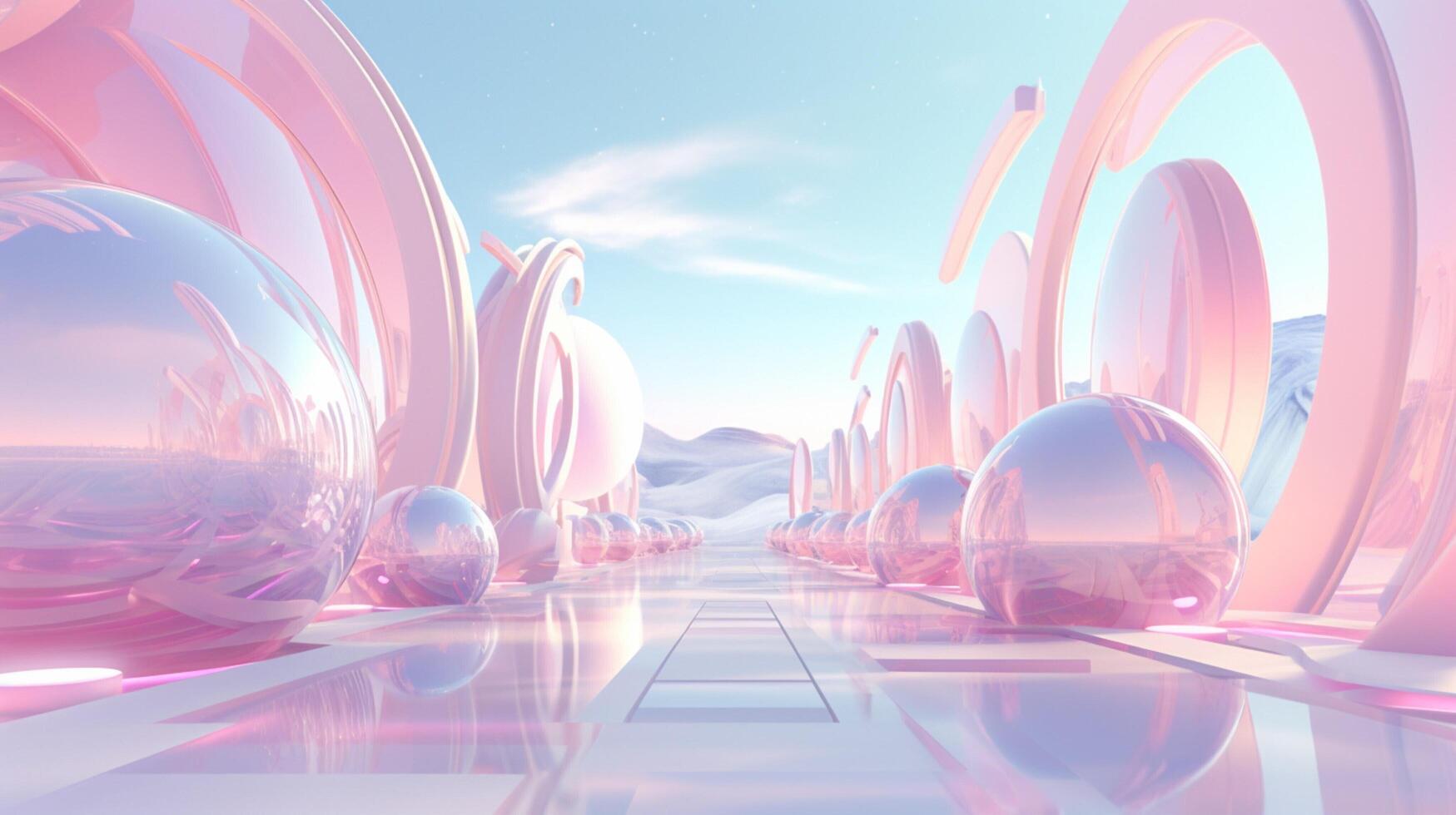 AI generated Pastel Retro Futurism Background photo