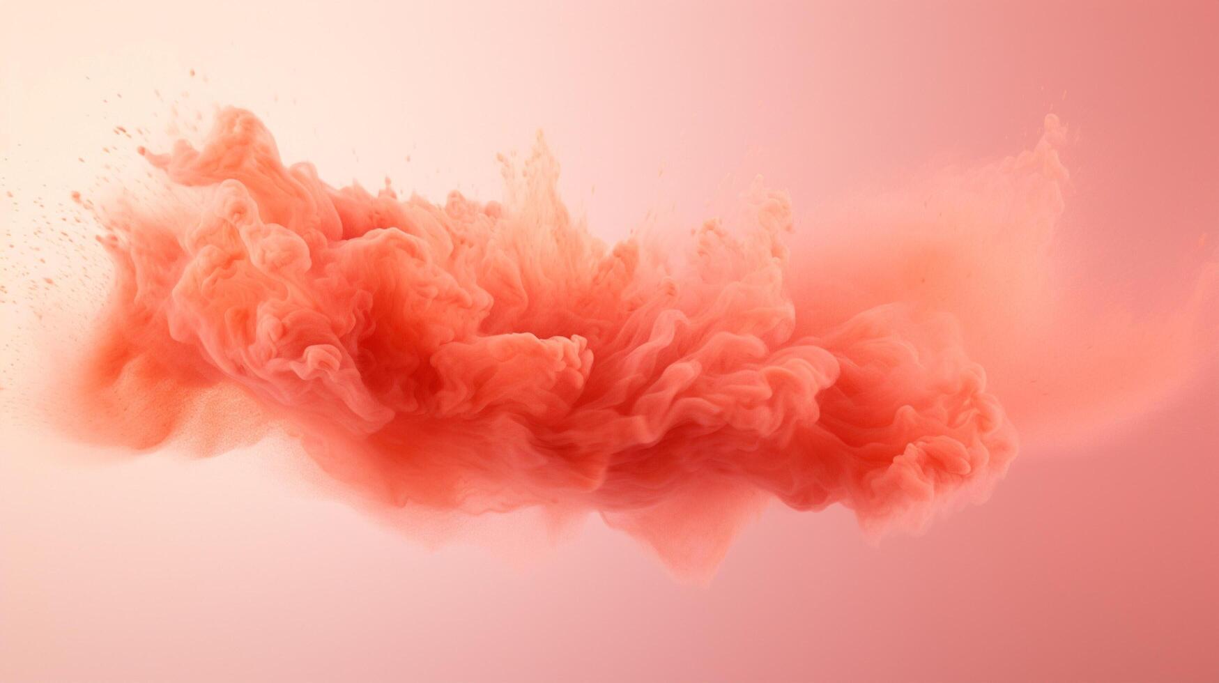 AI generated Peach color powder splash background photo