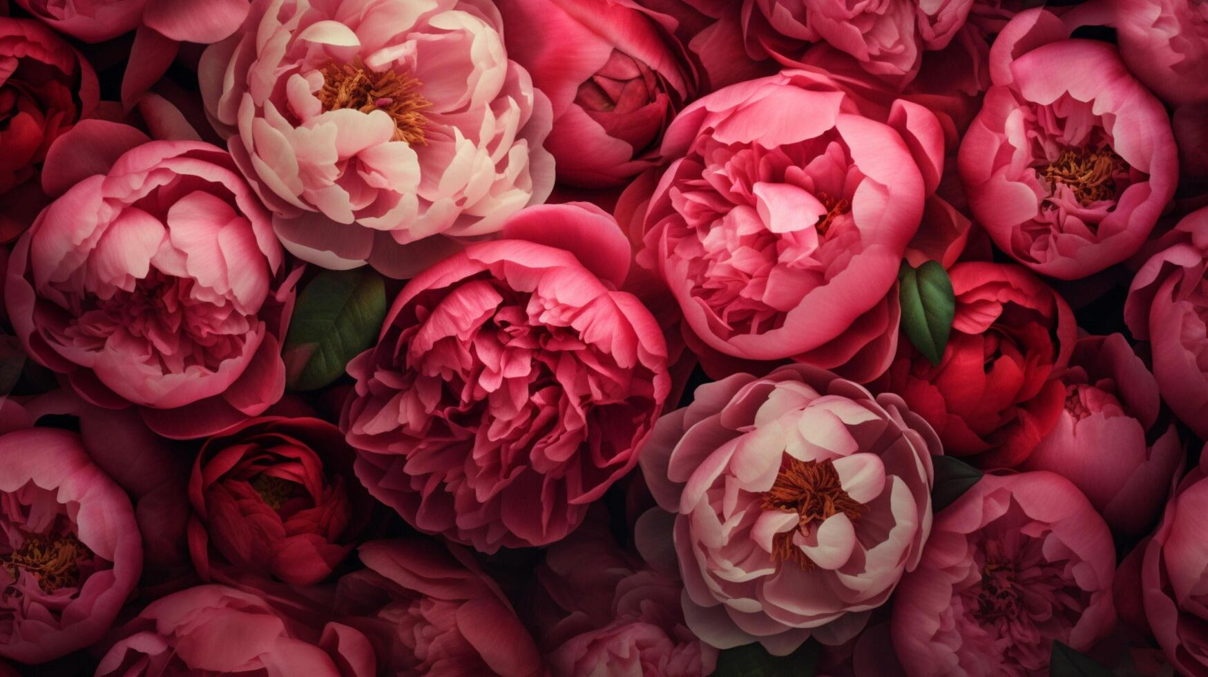 AI generated Peony Floral Background photo