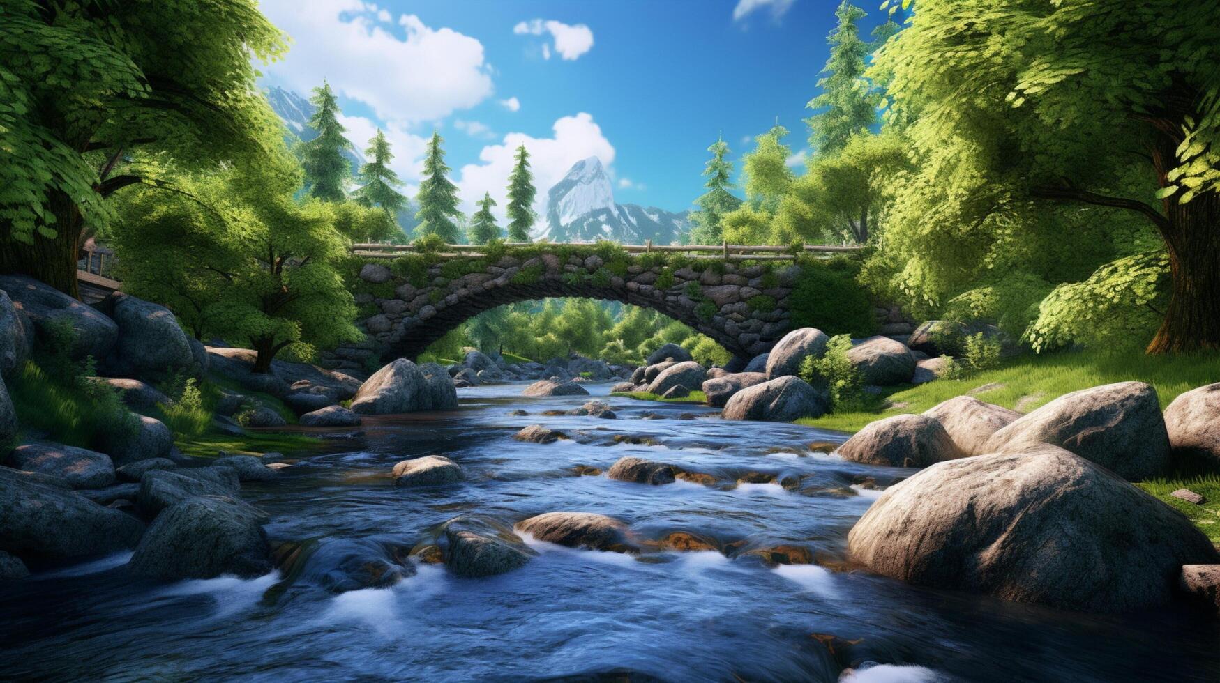 ai generado Perfecto para puente y agua cruce temática diseño foto