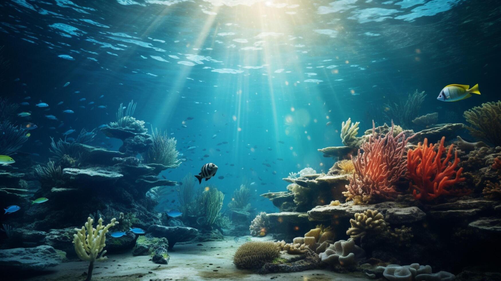 AI generated Perfect for marine and underwater exploration theme photo