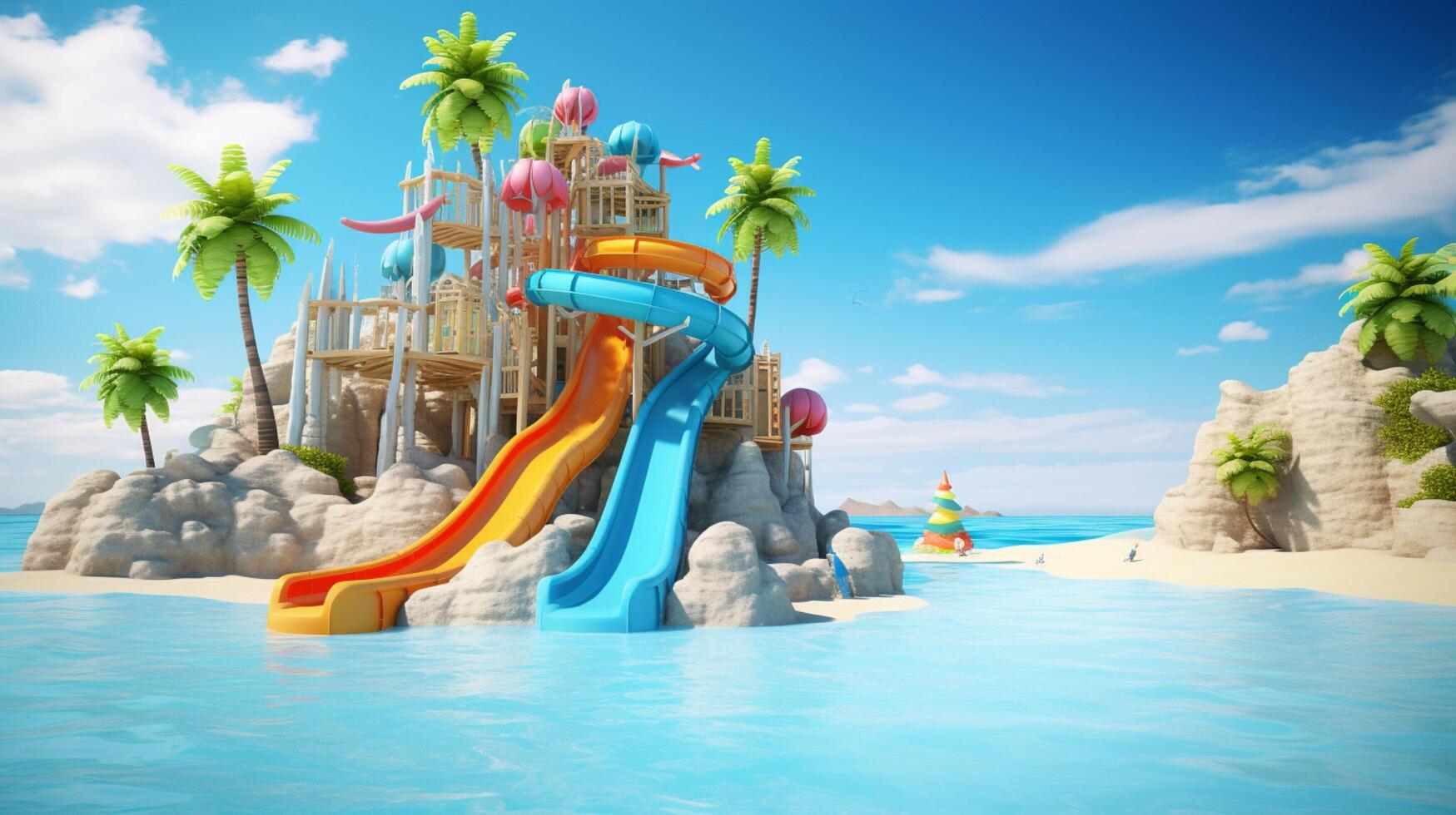 AI generated Perfect for summer water play and family fun design photo