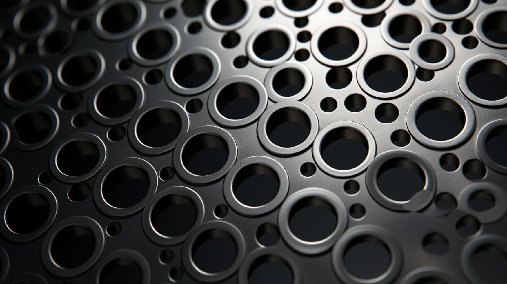 AI generated Perforated Metal with Round Holes Background photo