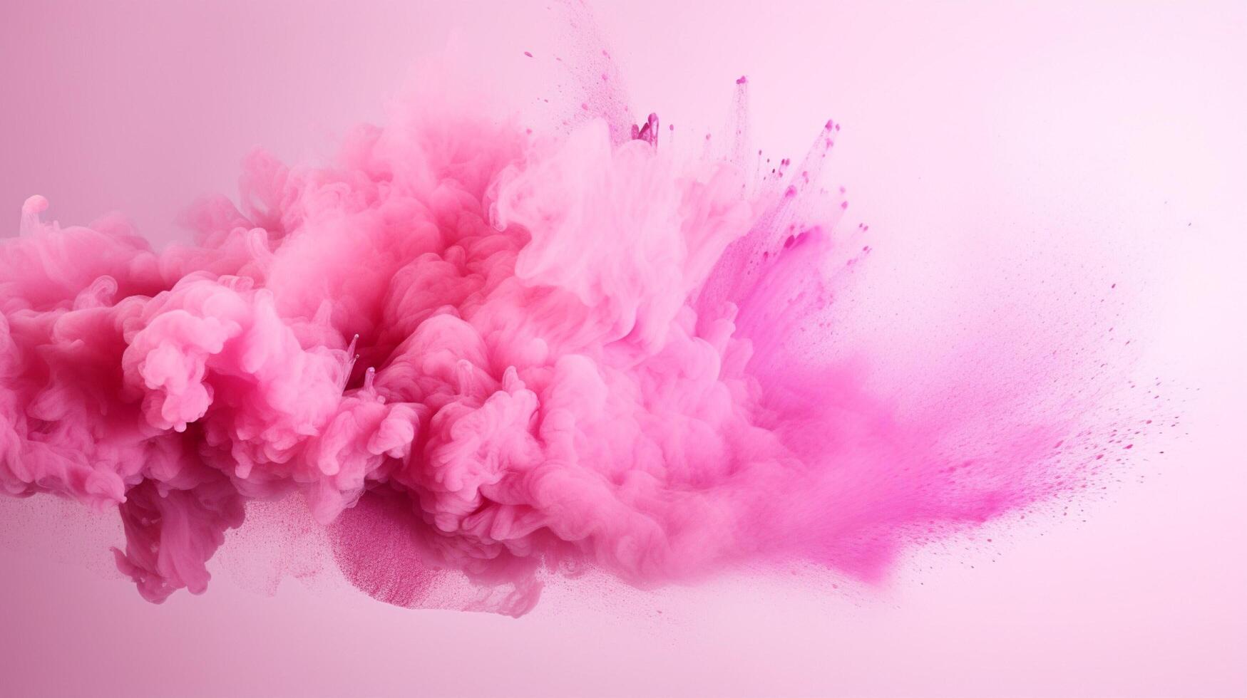 AI generated Pink color powder splash background photo