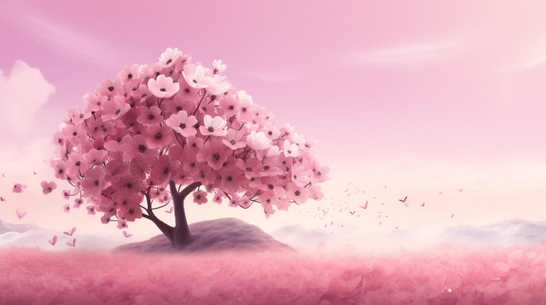 AI generated Pink background photo