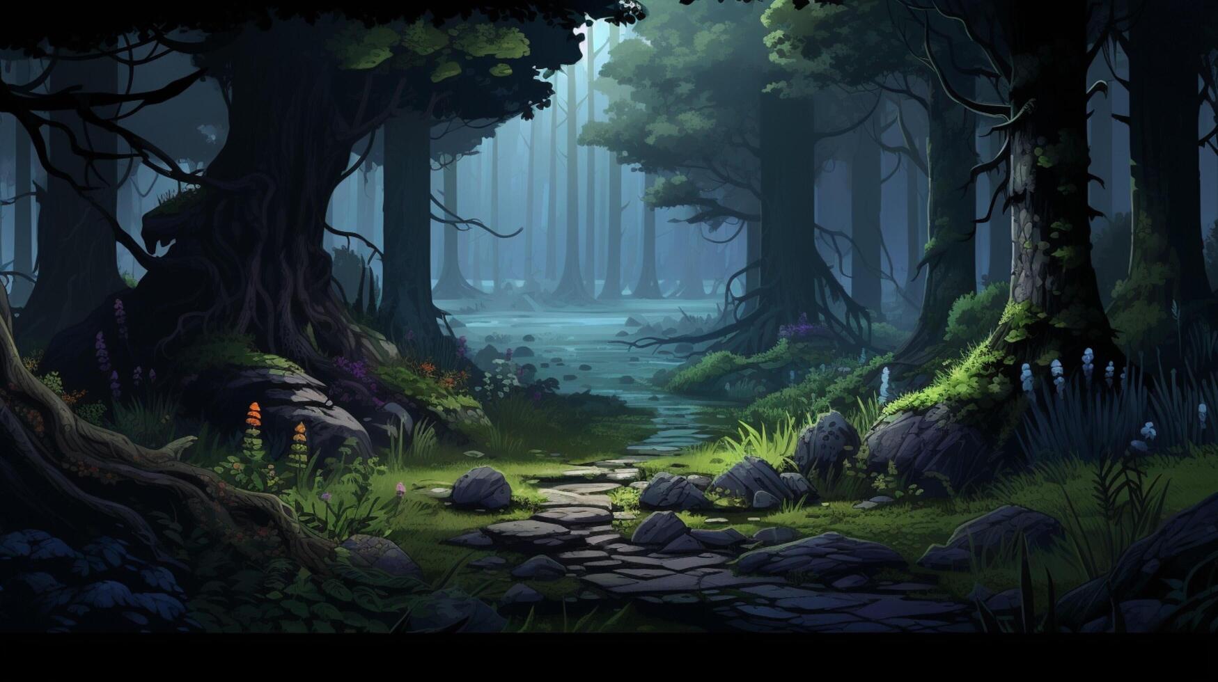 AI generated Pixel Art Game Backgrounds game background photo