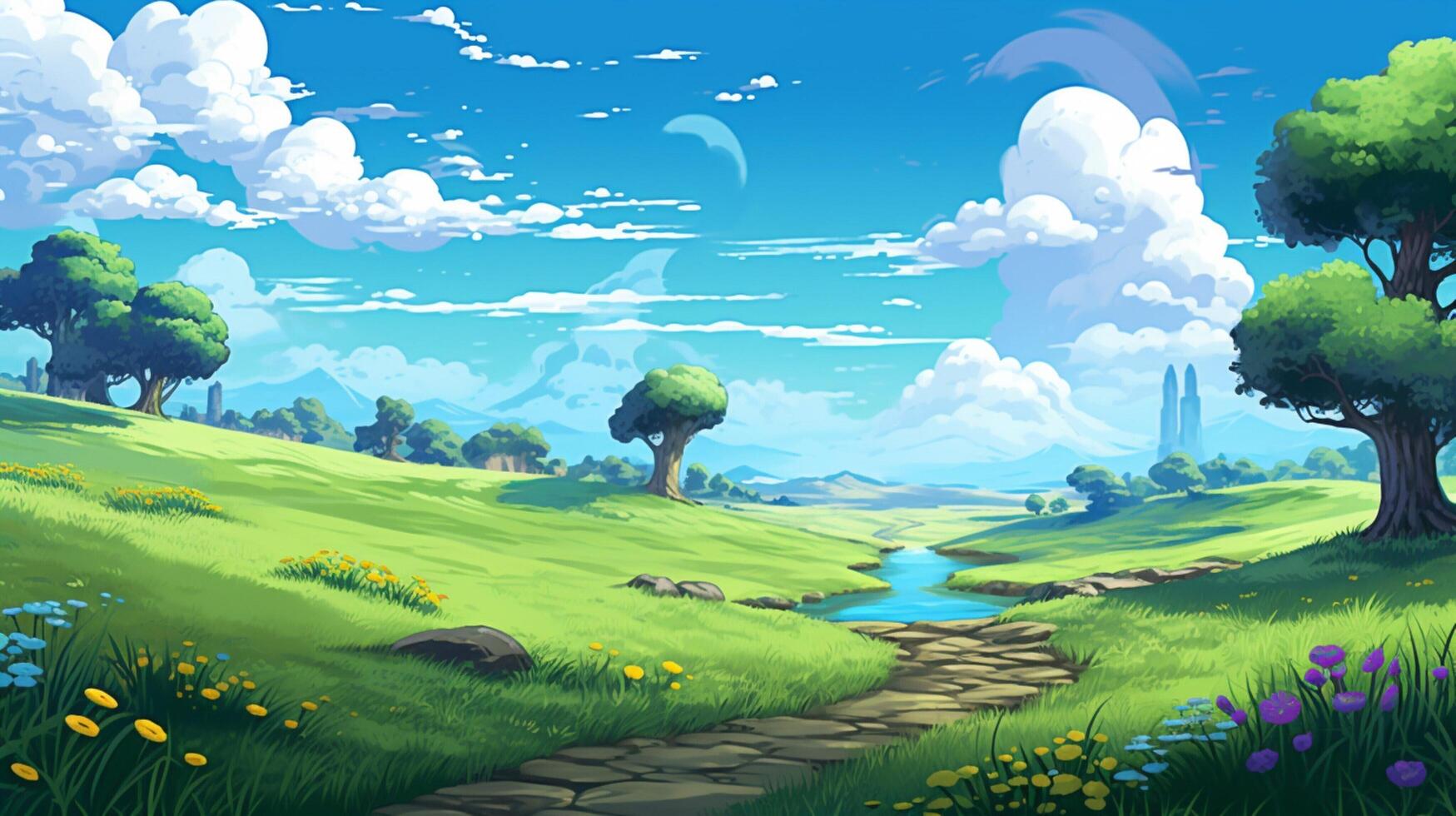 AI generated Pixel Art Game Backgrounds game background photo