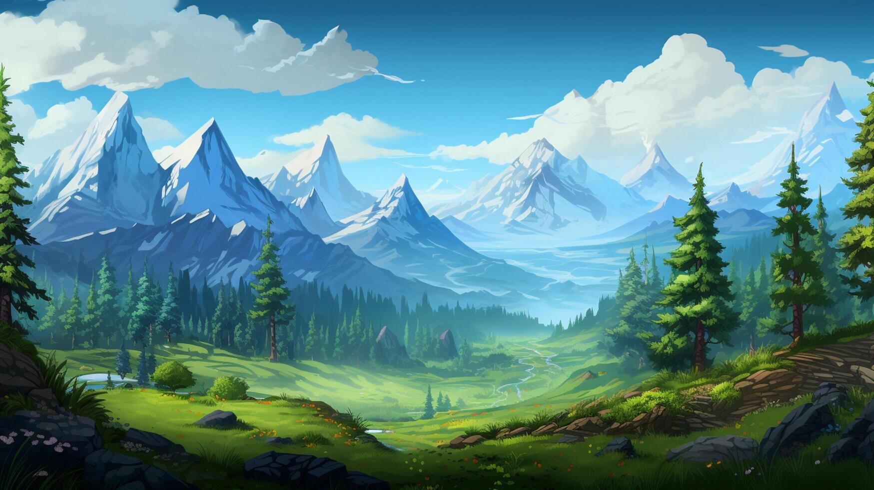 AI generated Pixel Art Game Backgrounds game background photo