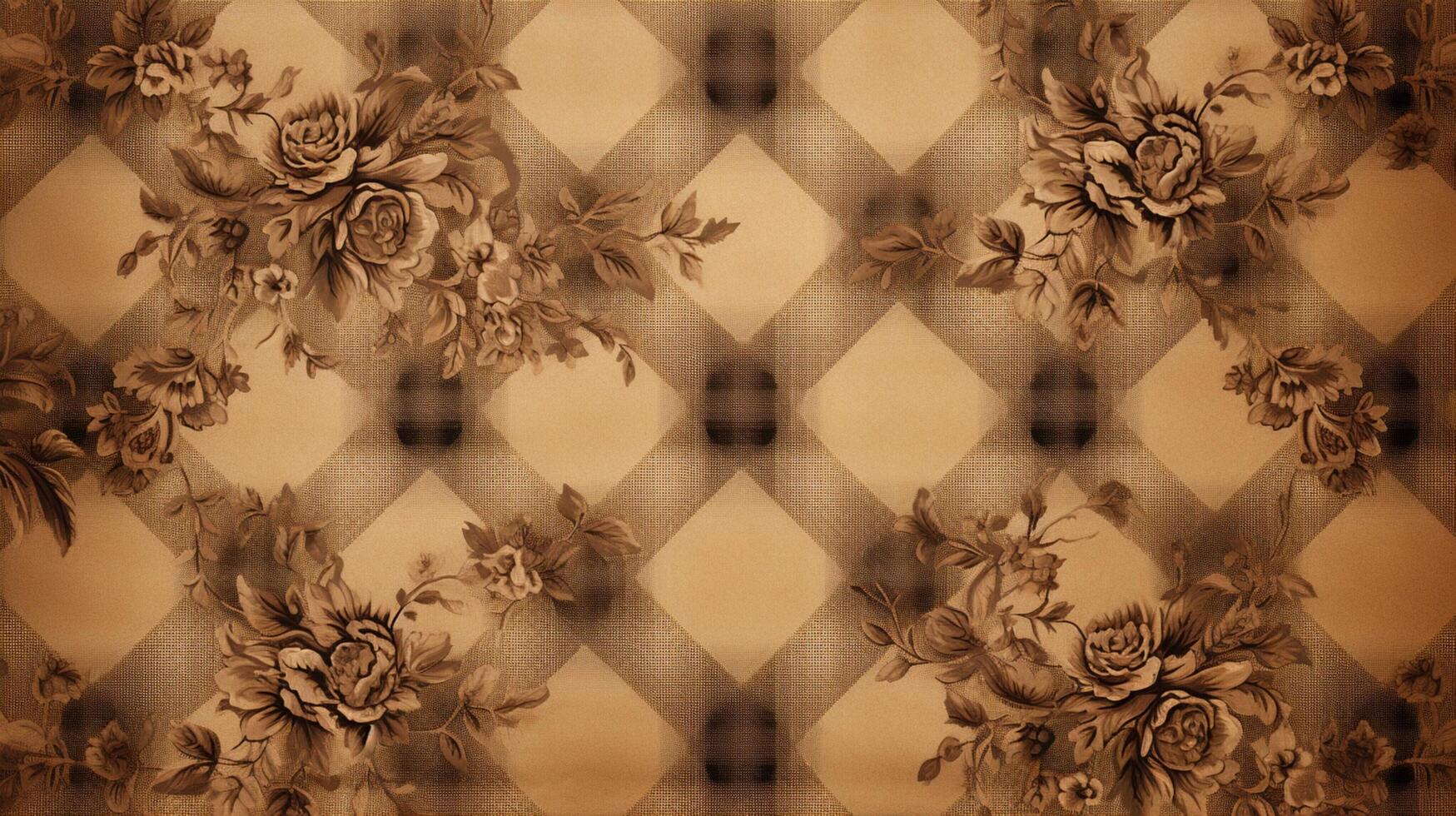 AI generated Plaid Damask Pattern Background photo
