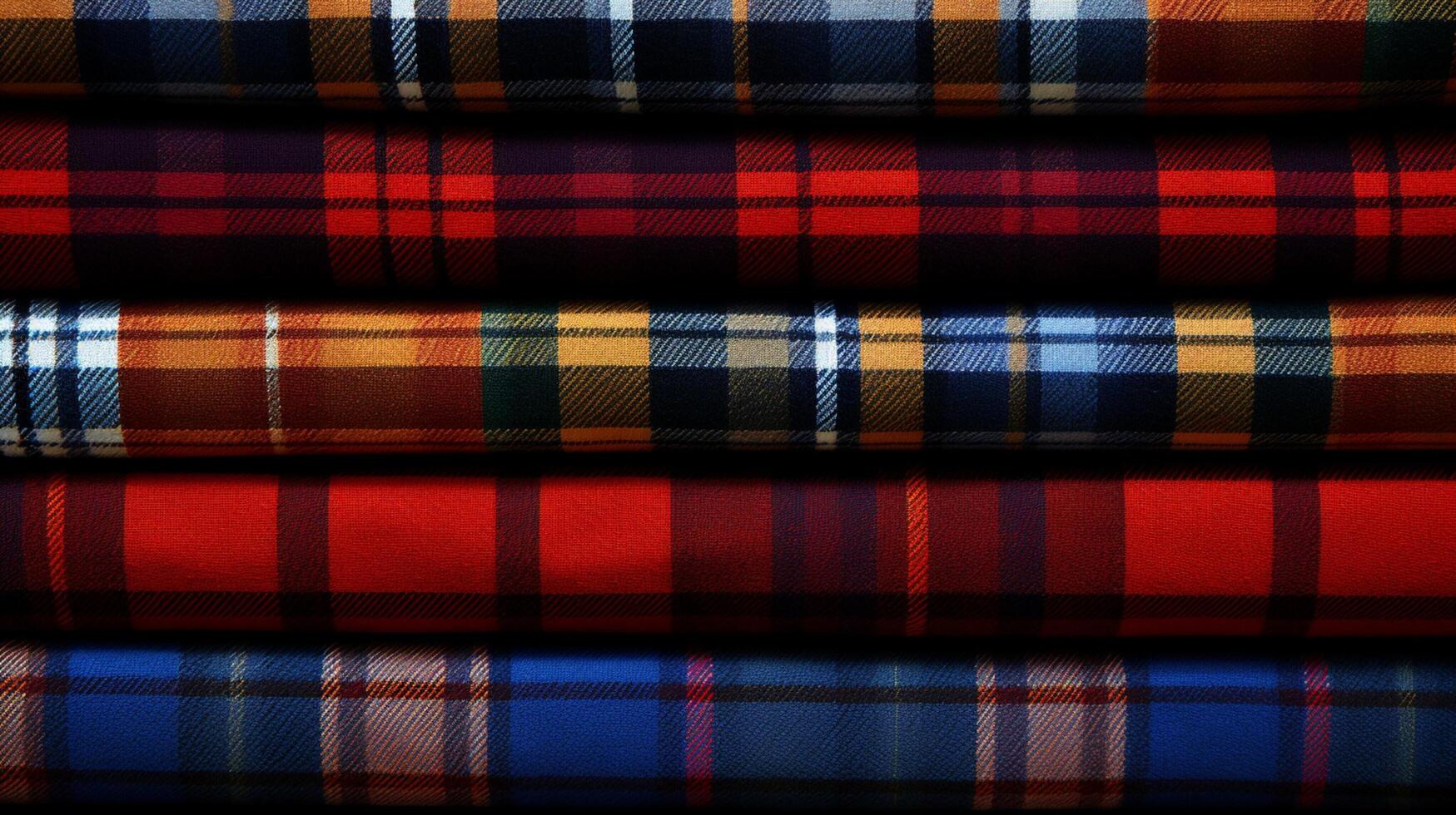 AI generated Plaid Fabric Background photo