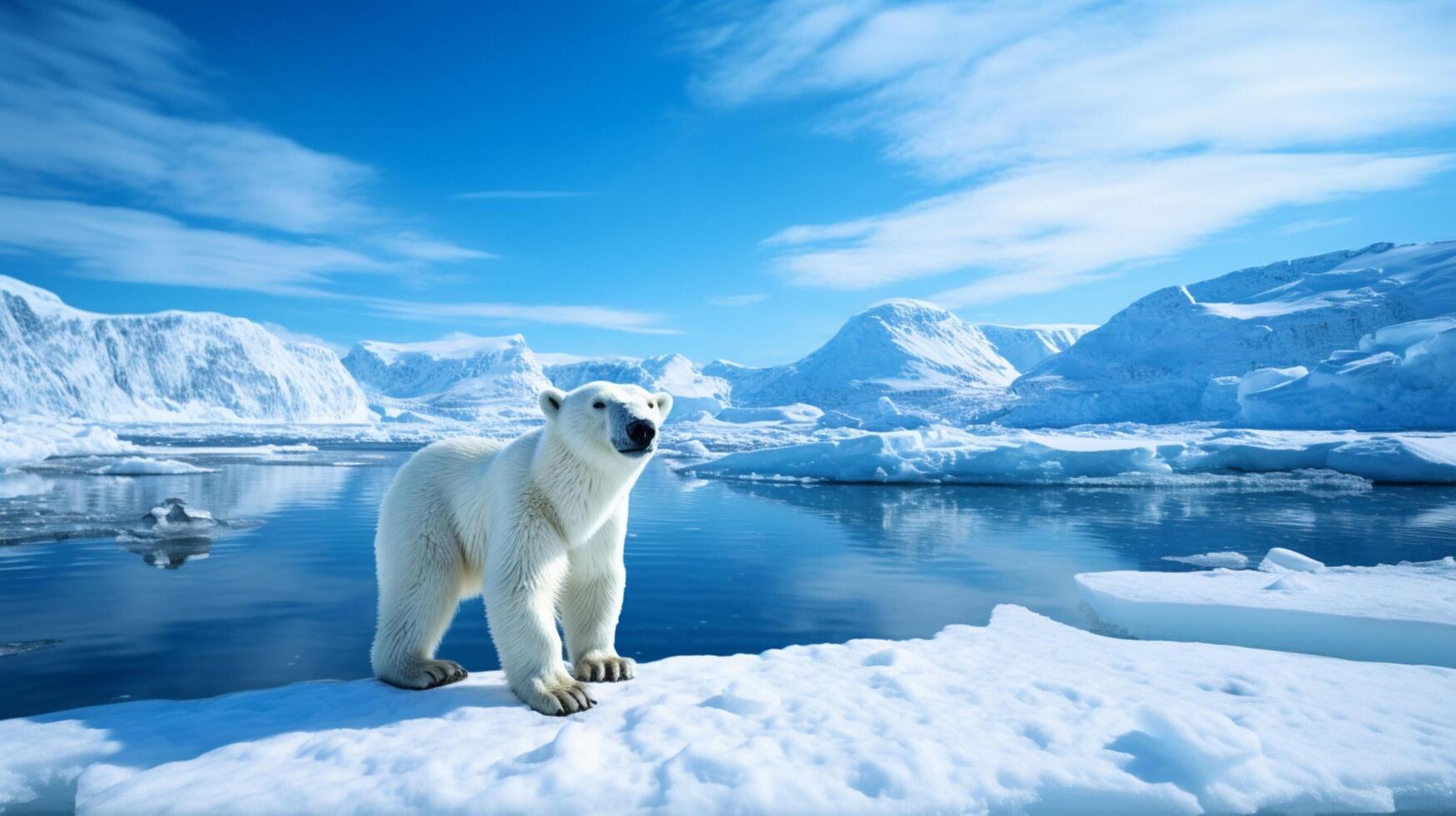 AI generated Polar Arctic Wildlife Background photo