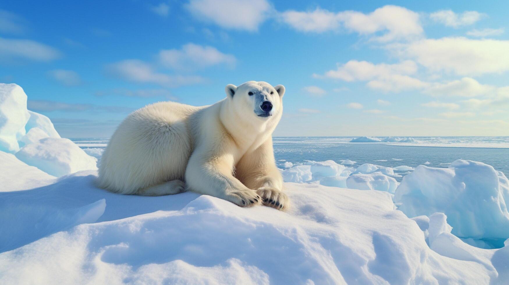 AI generated Polar Arctic Wildlife Background photo