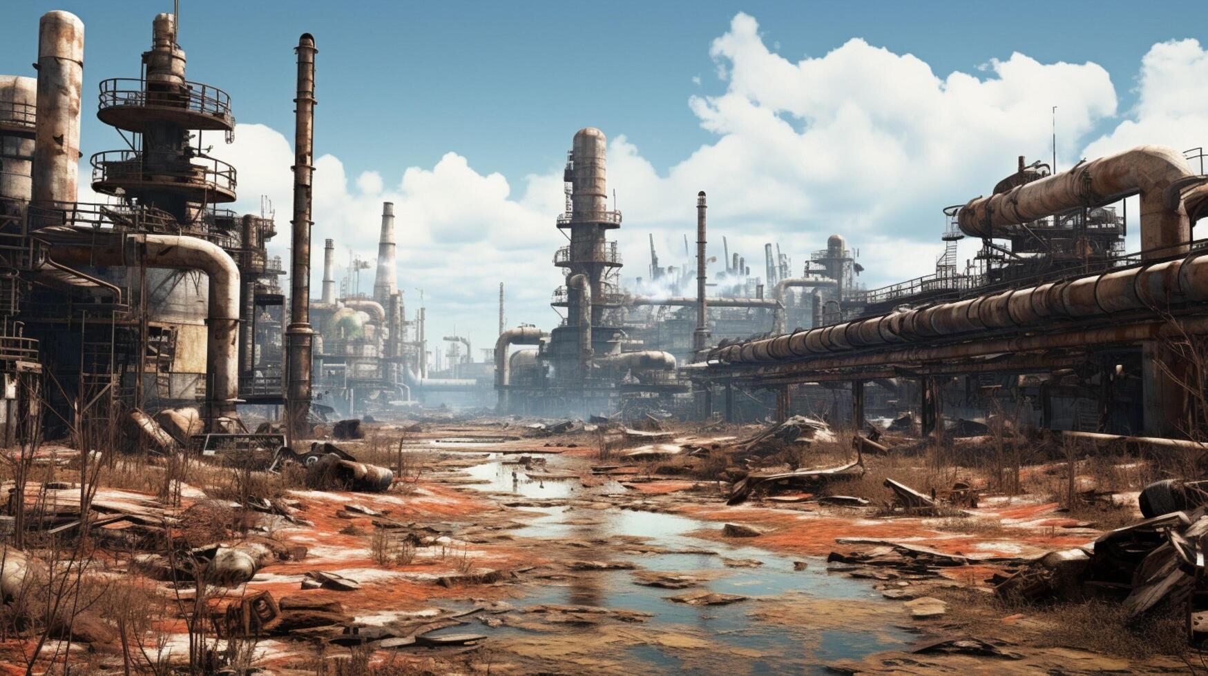 AI generated Post Apocalyptic Wastelands game background photo