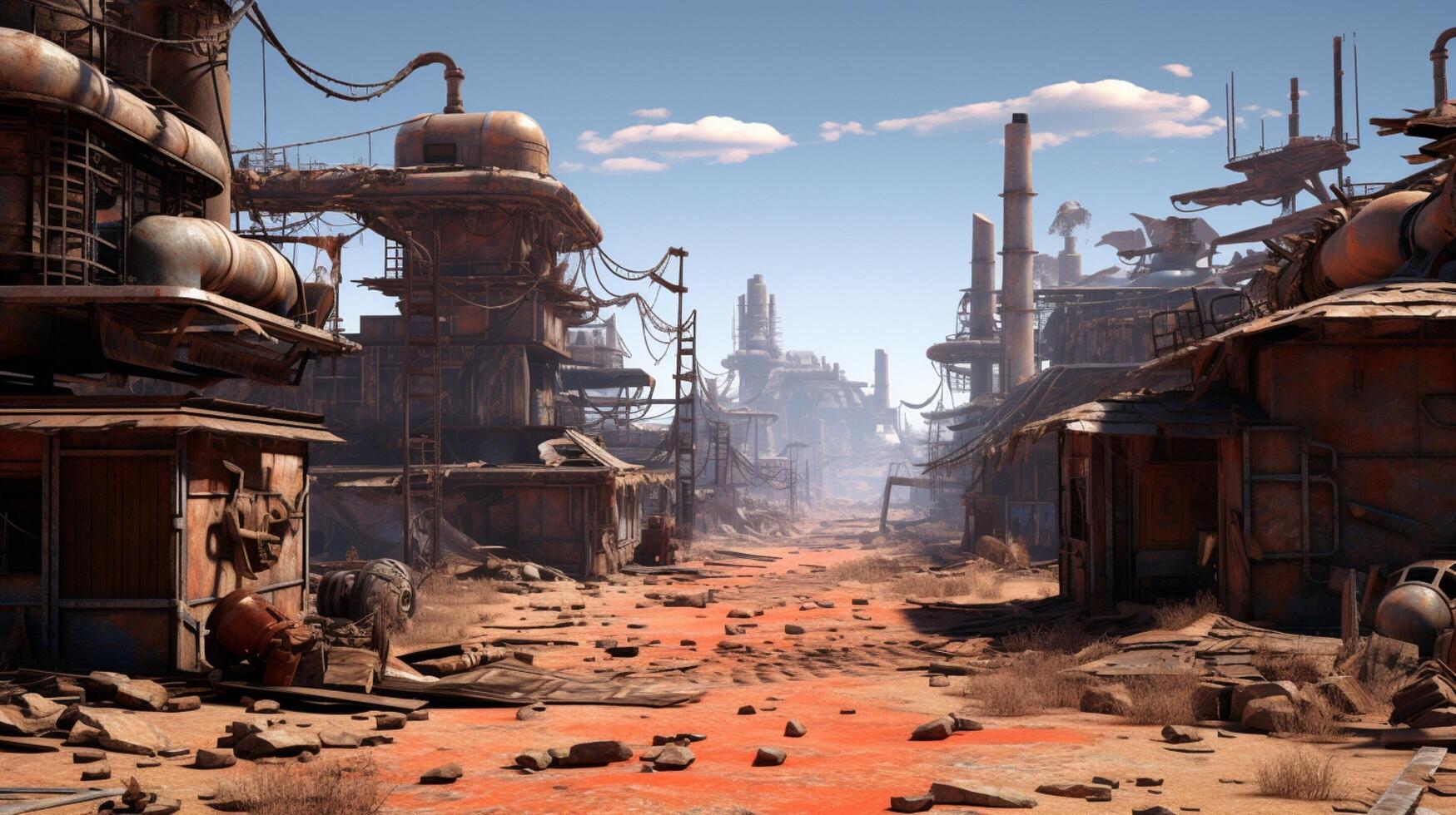 AI generated Post Apocalyptic Wastelands game background photo