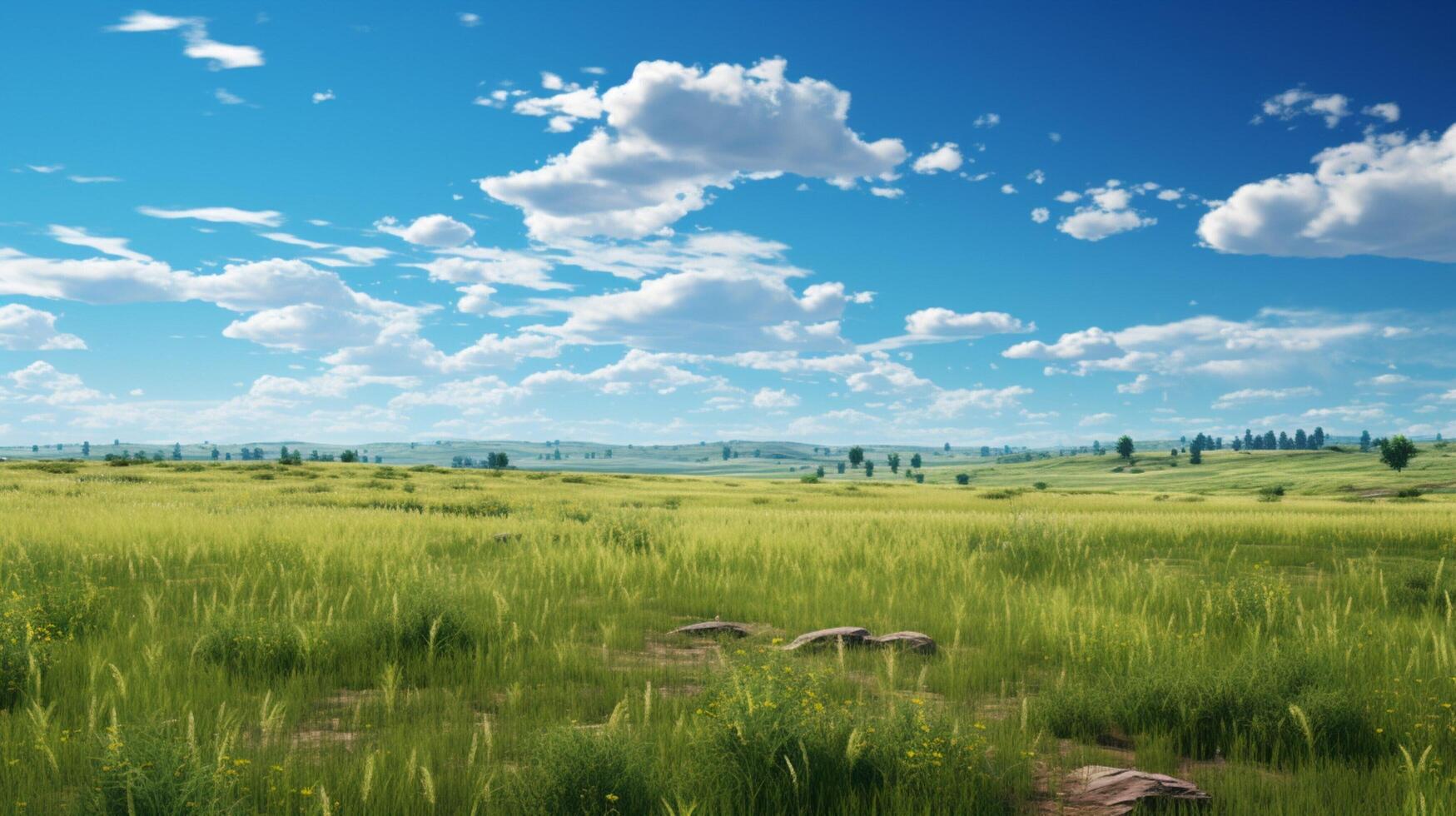 AI generated Prairie Nature Background photo