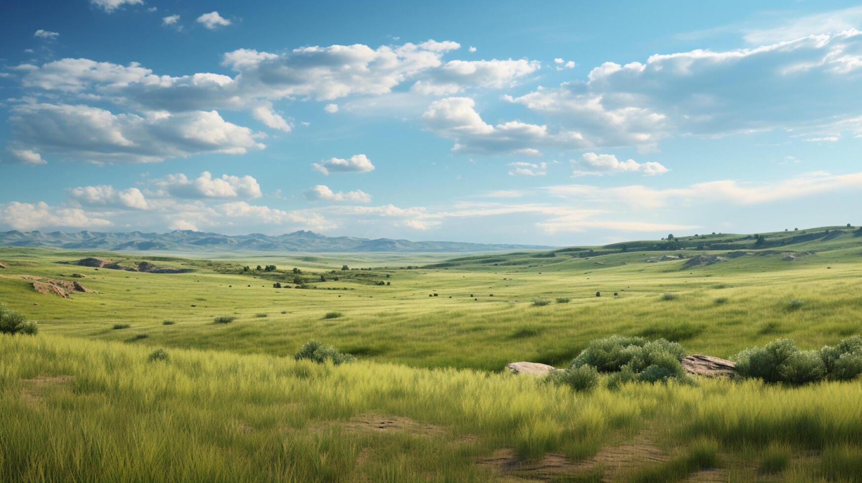 AI generated Prairie Grasslands Landscape Background photo