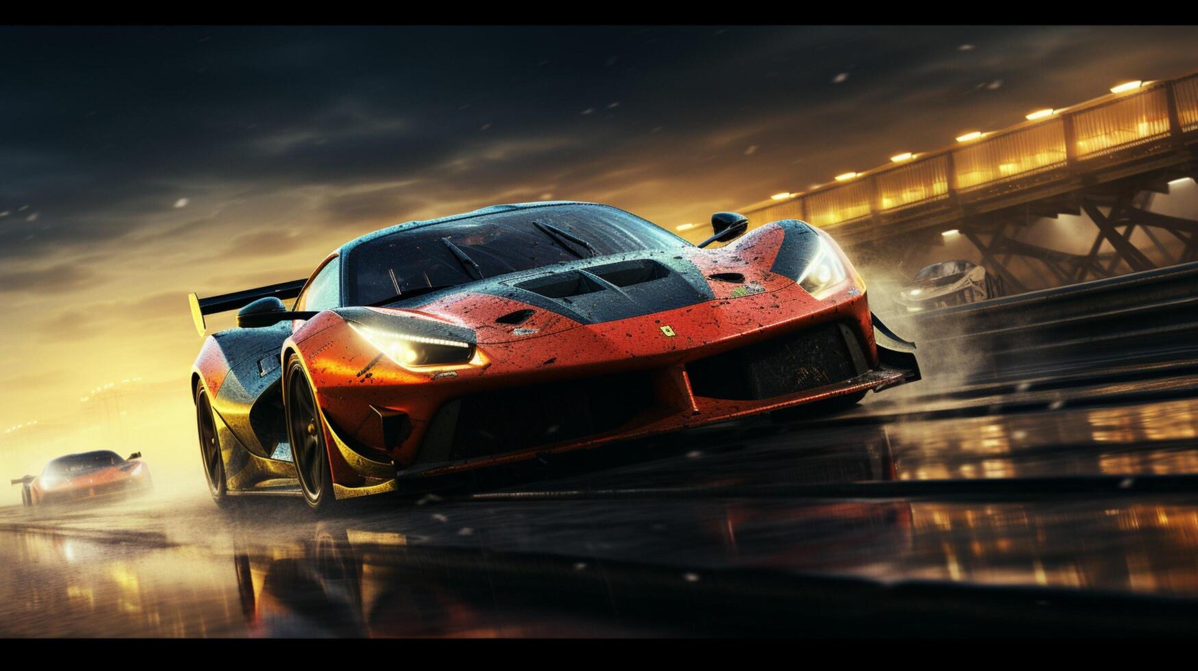 AI generated Racing game background photo