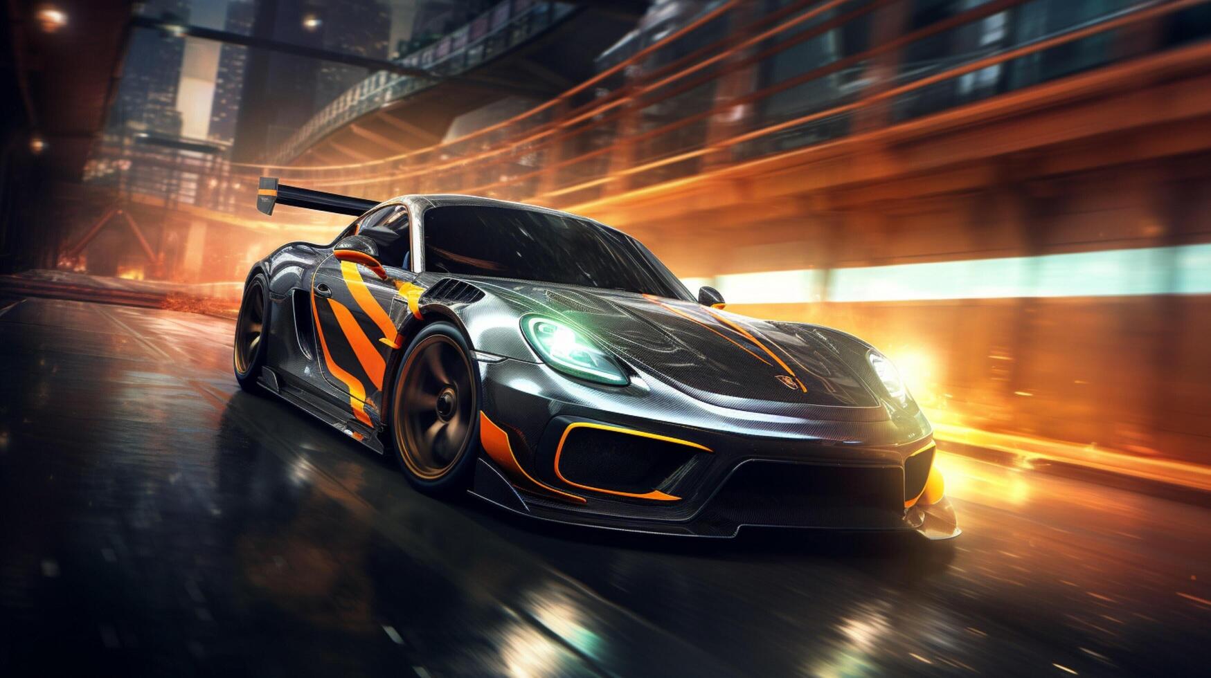 AI generated Racing game background photo