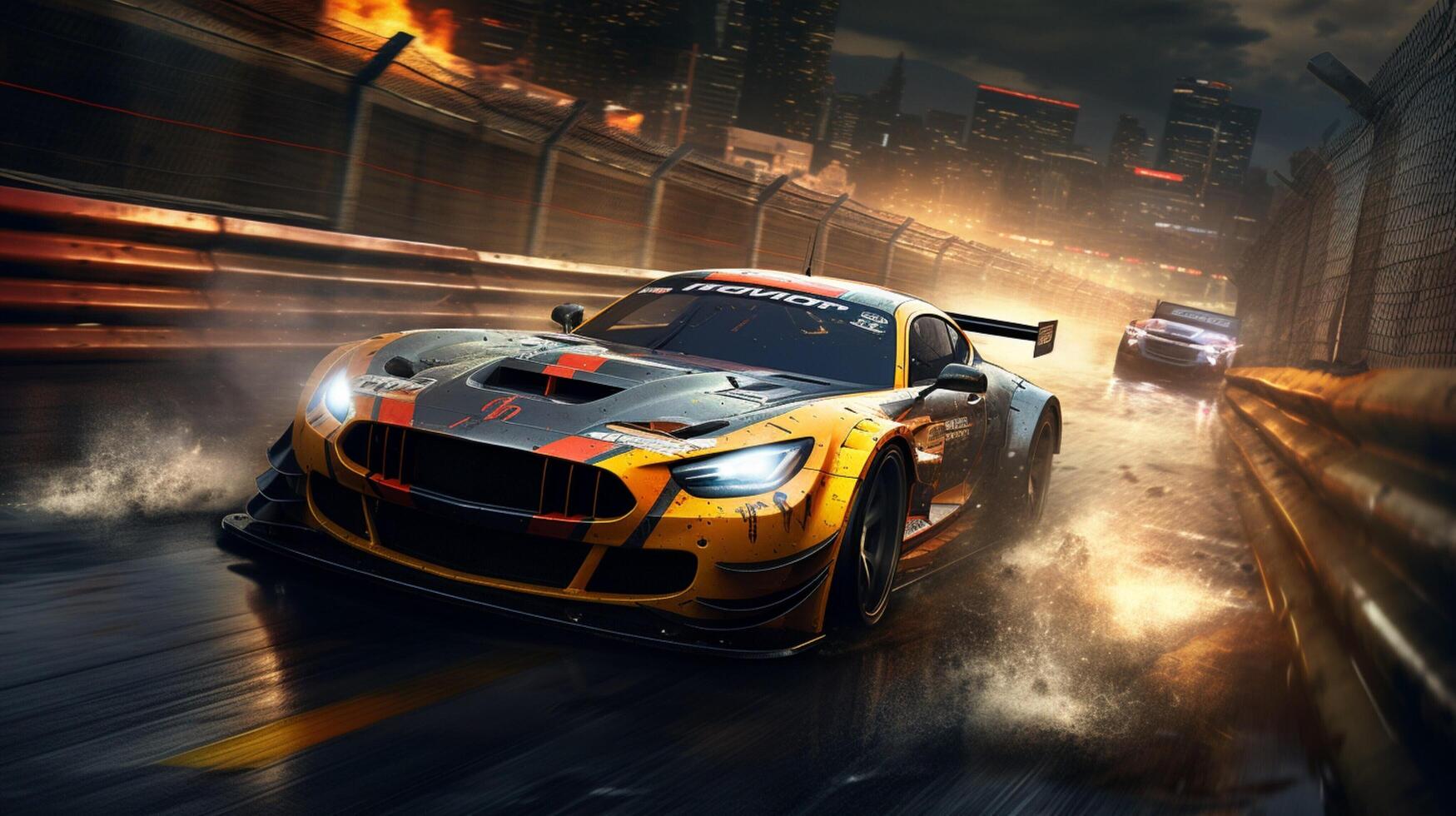 AI generated Racing game background photo