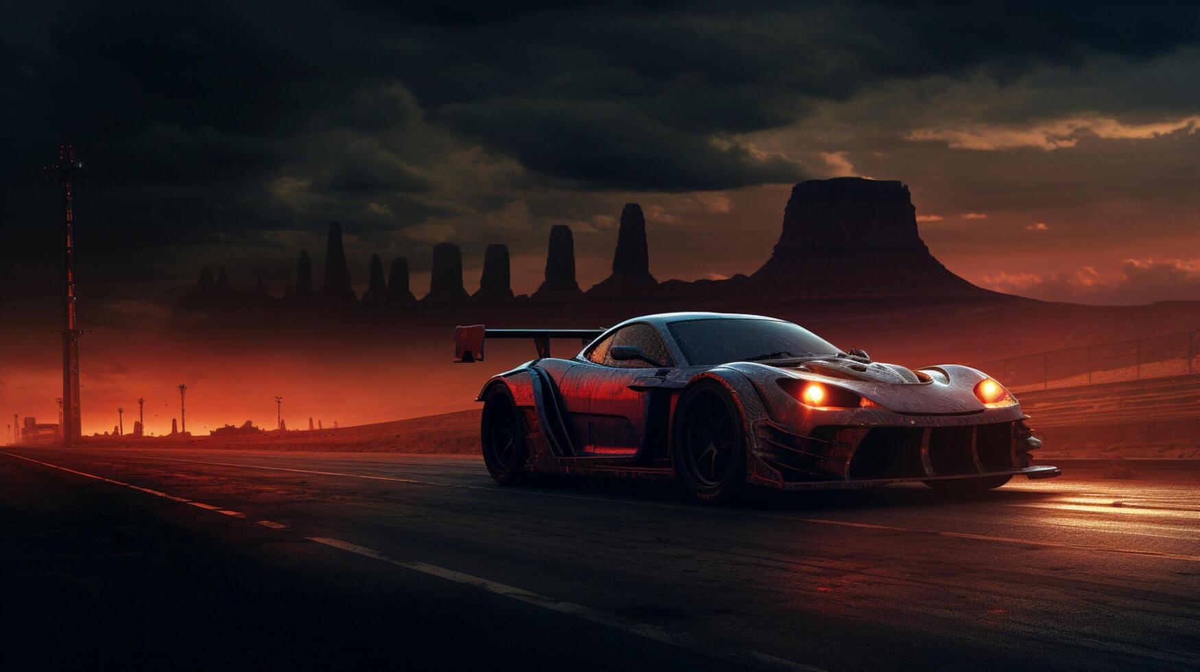 AI generated Racing game background photo