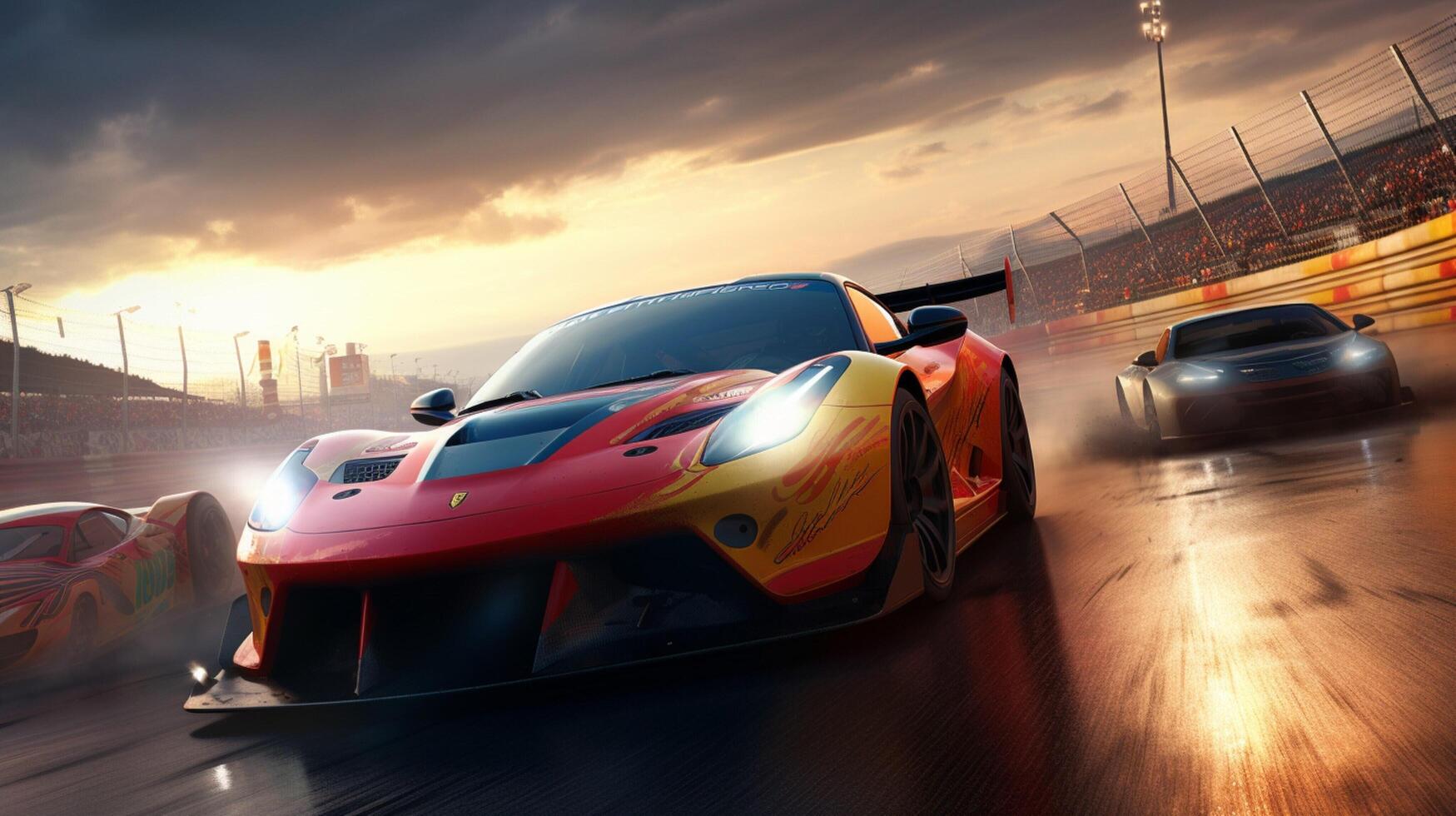 AI generated Racing game background photo