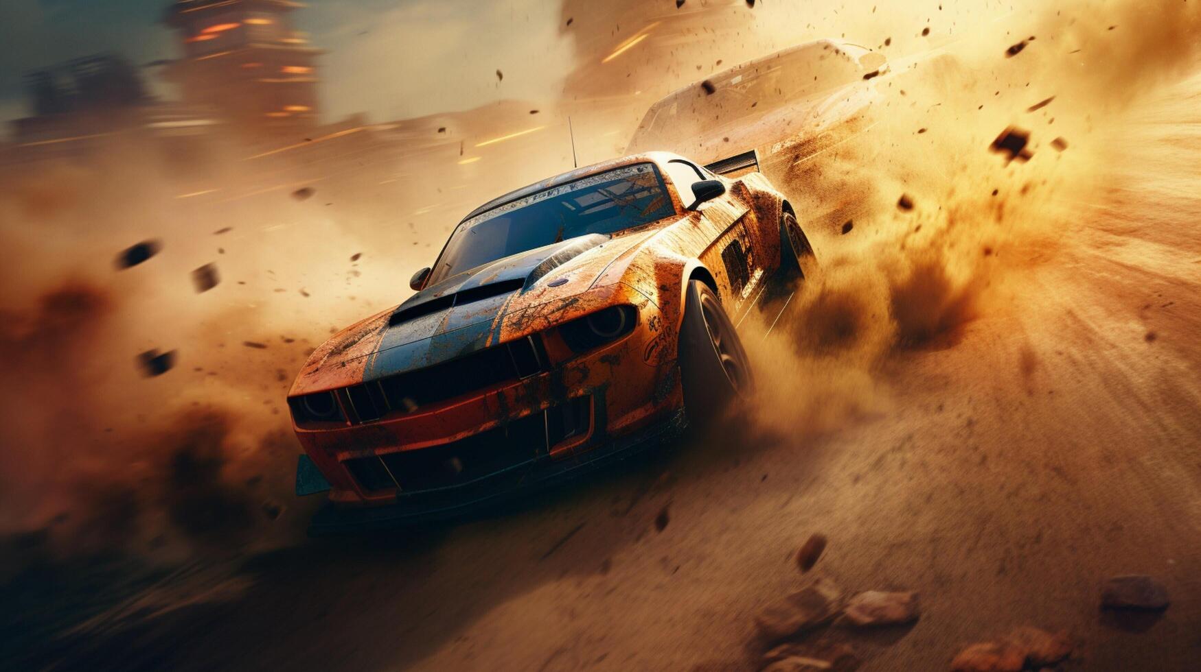 AI generated Racing game background photo