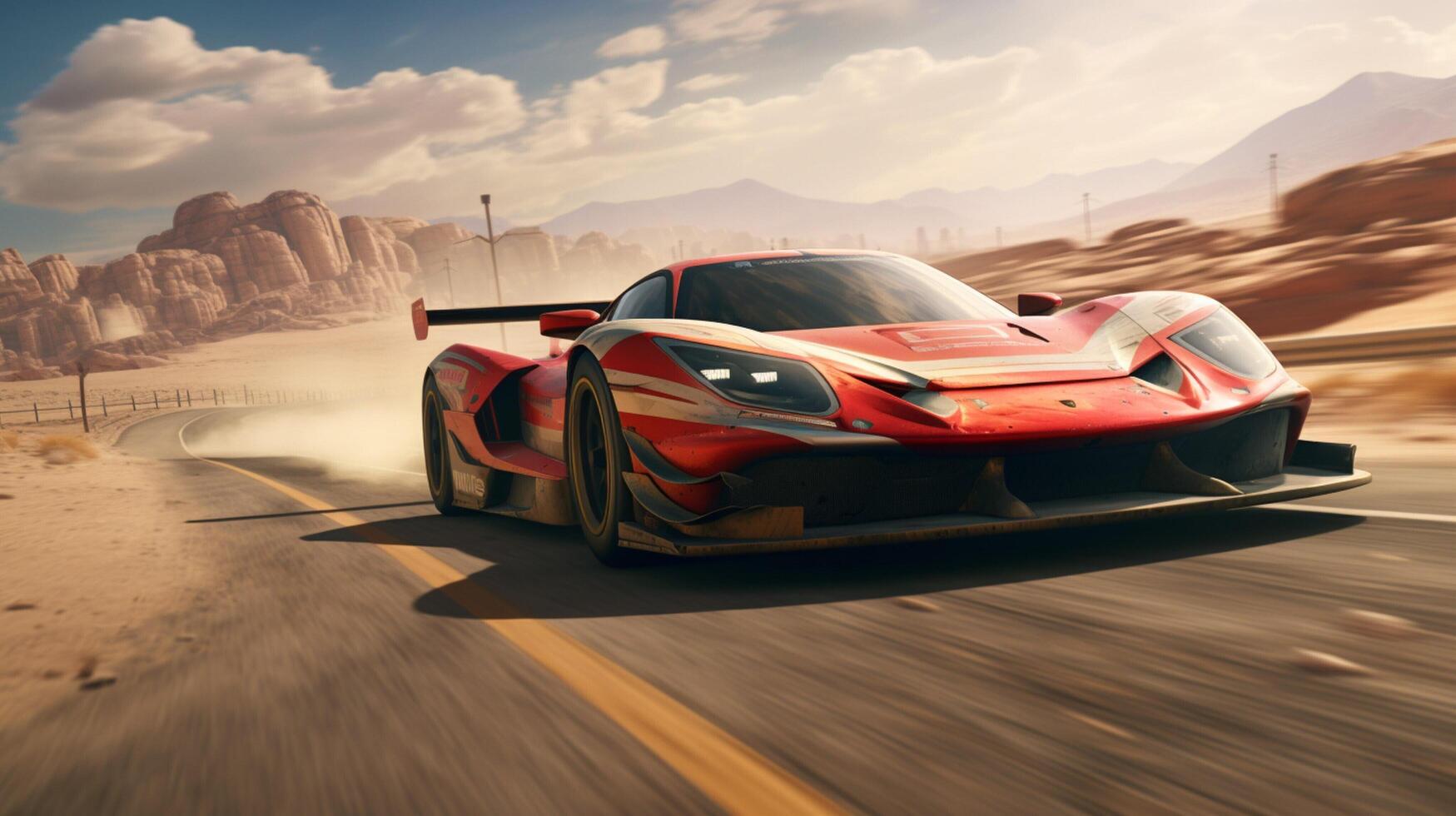 AI generated Racing game background photo