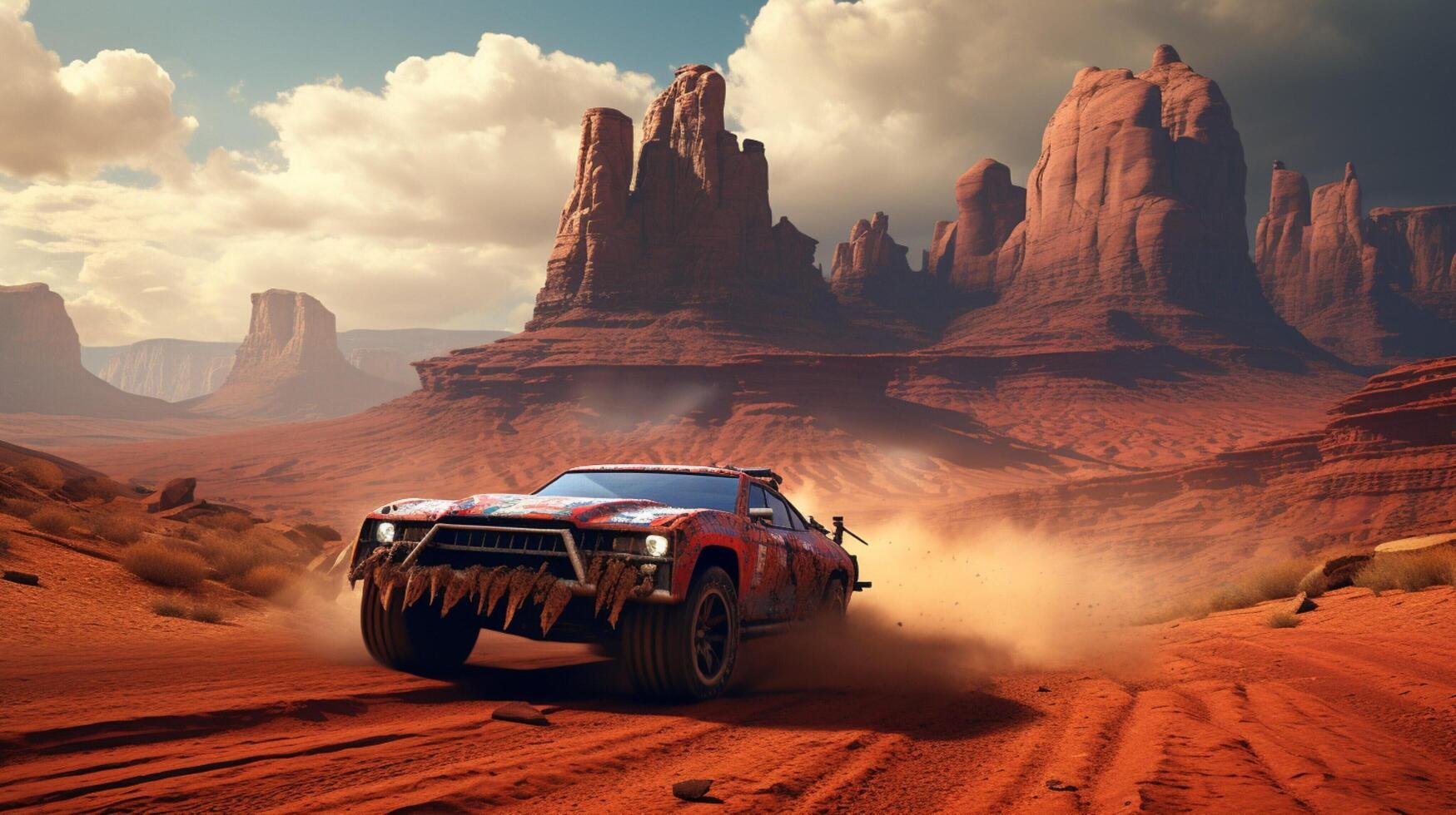 AI generated Racing game background photo