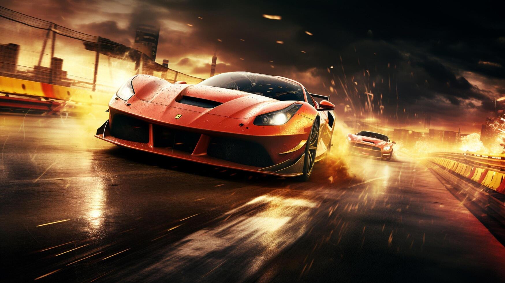 AI generated Racing game background photo