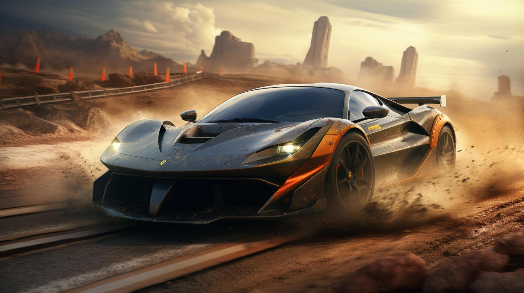 AI generated Racing game background photo