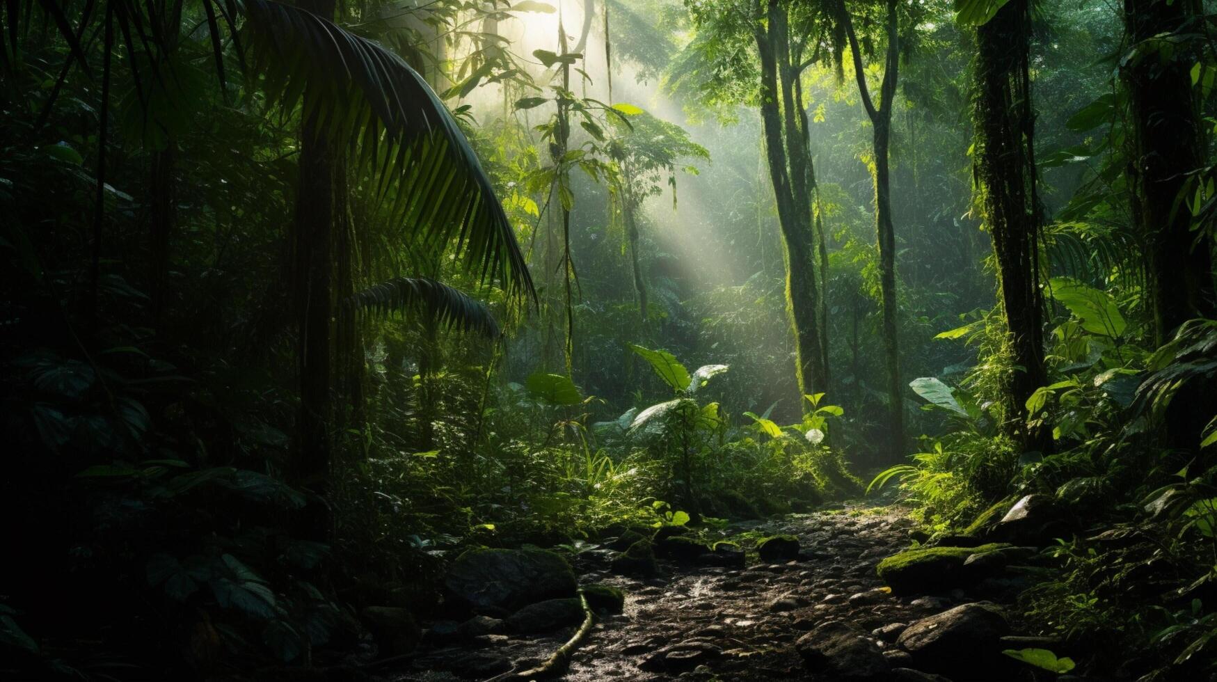 AI generated Rainforest Canopy Background photo
