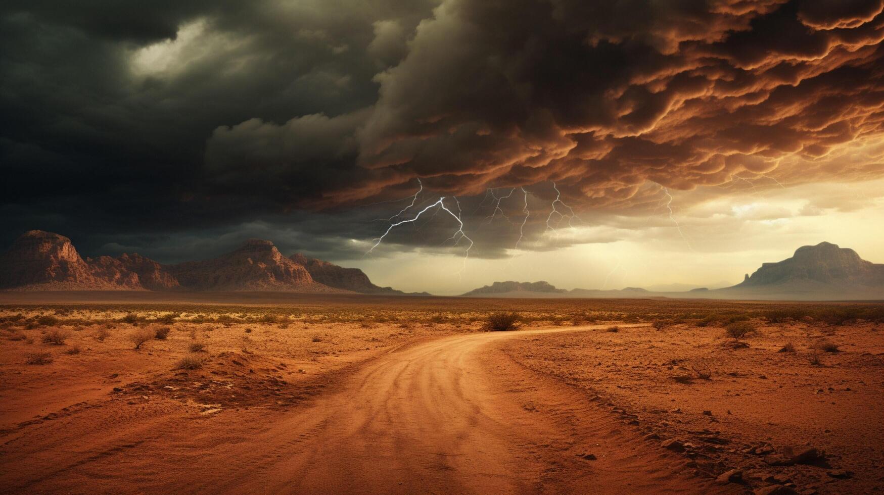 AI generated Rainy Desert Adventures Background photo