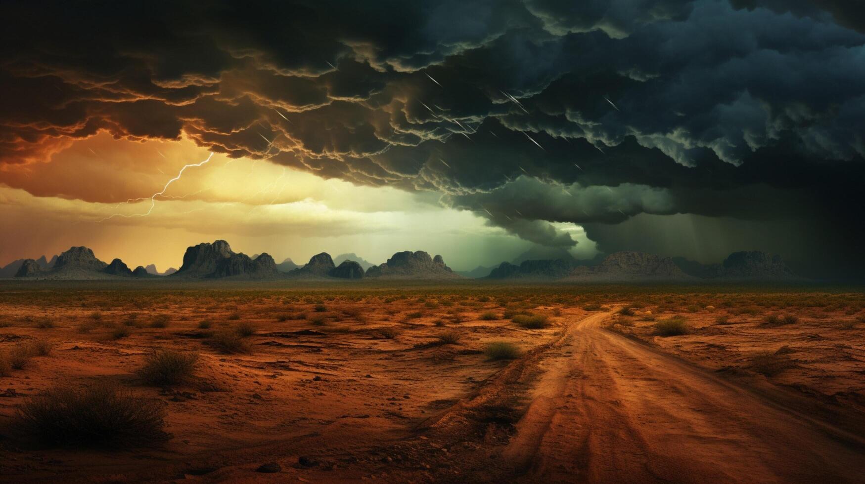 AI generated Rainy Desert Background photo