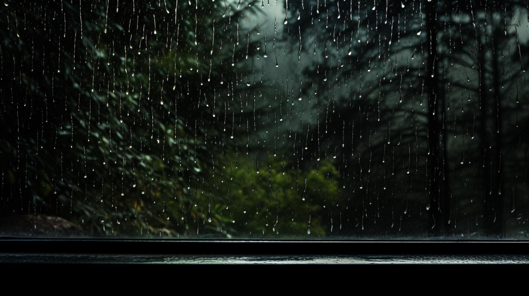AI generated Rainy Window Background photo
