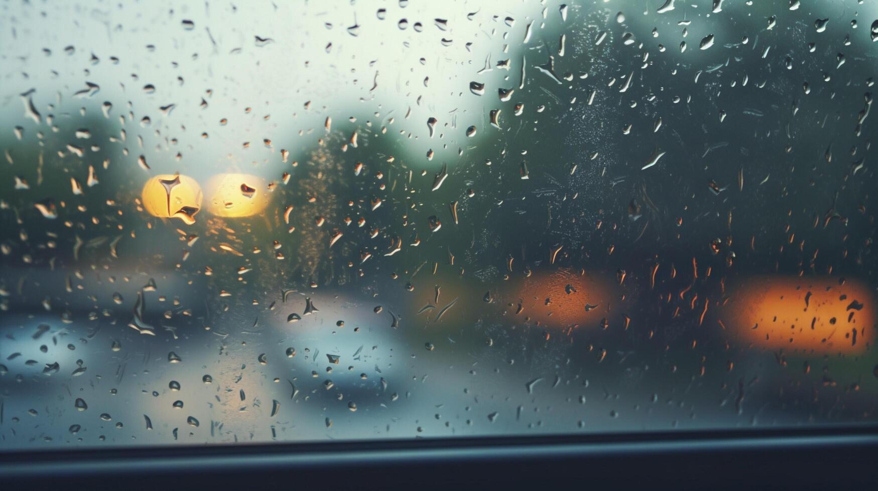 AI generated Rainy Windshield Background photo