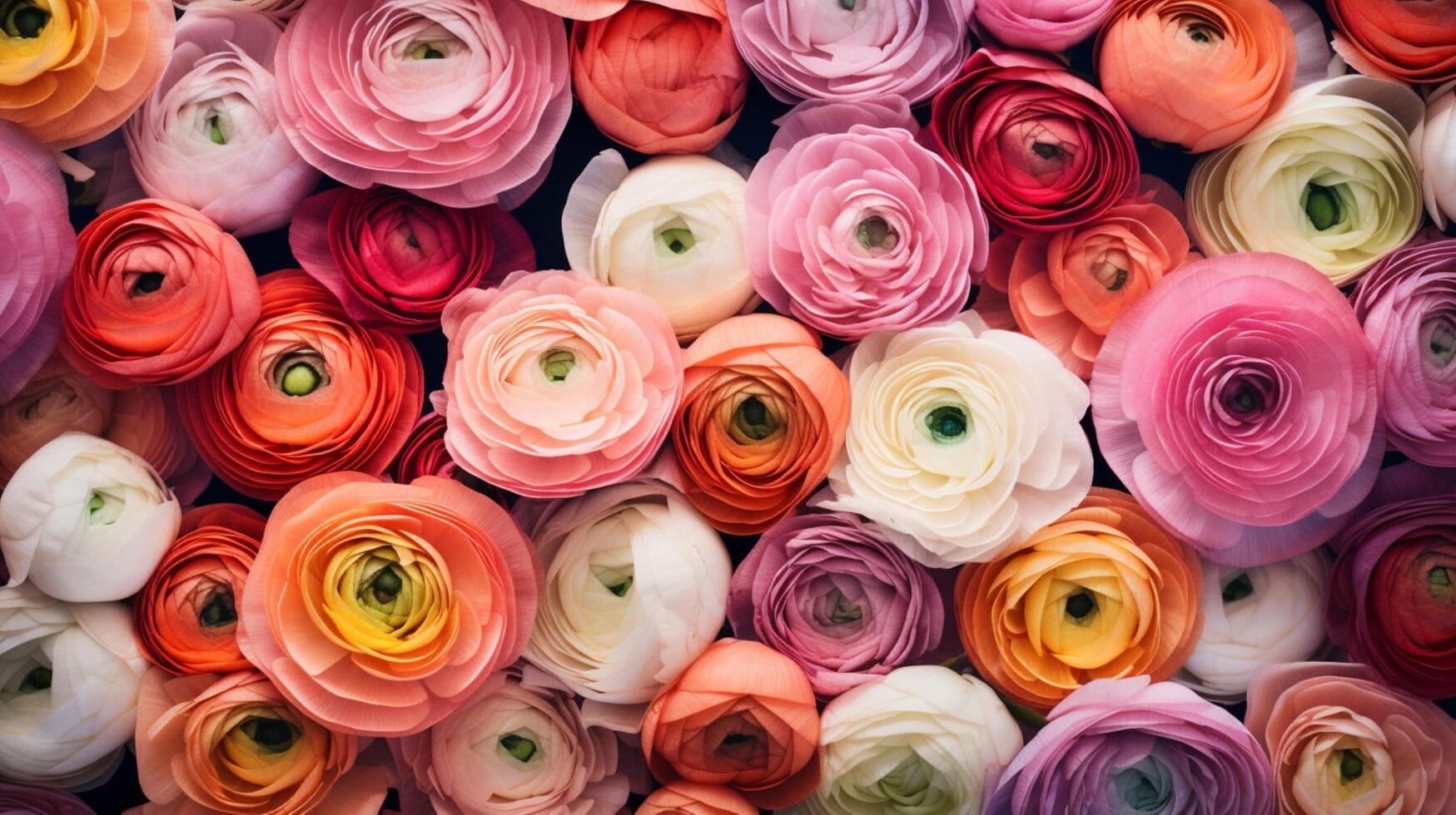 AI generated Ranunculus Floral Background photo